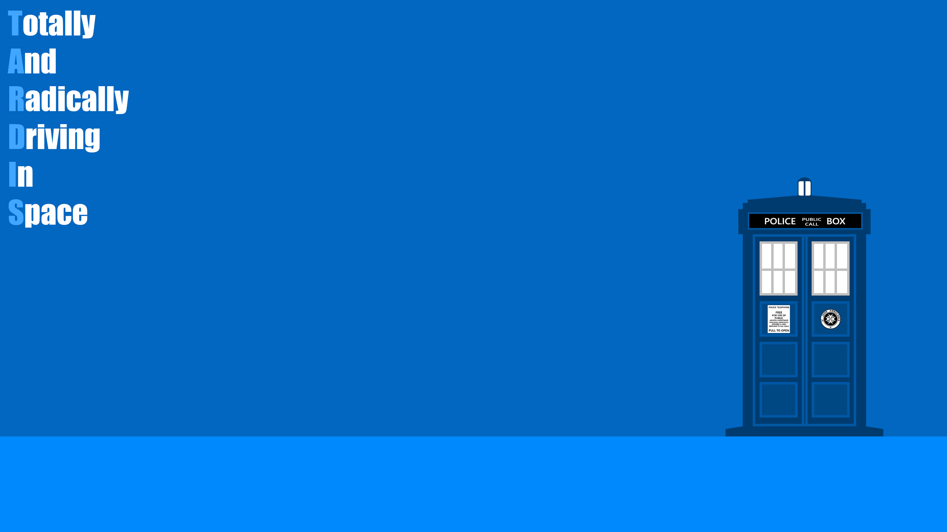 TARDIS, blue police box, solid blue background, 4K Desktop Wallpaper