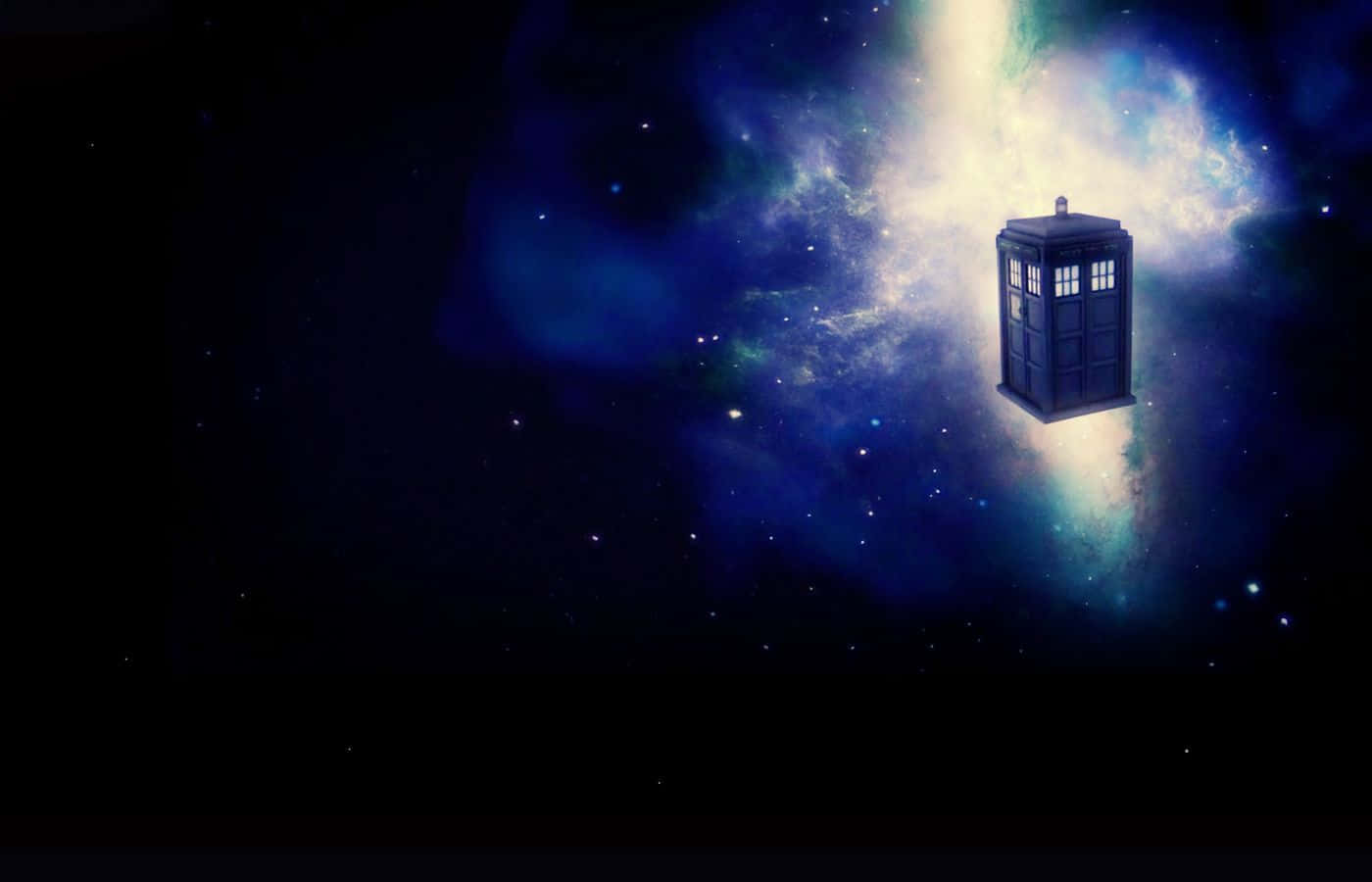Tardis, blue police box, cosmic nebula, HD Desktop Wallpaper