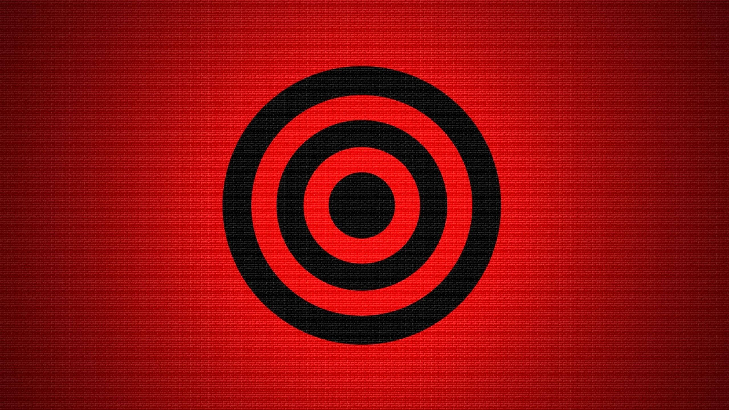 black and red target board, concentric circle target, textured crimson background, 2K Desktop Wallpaper