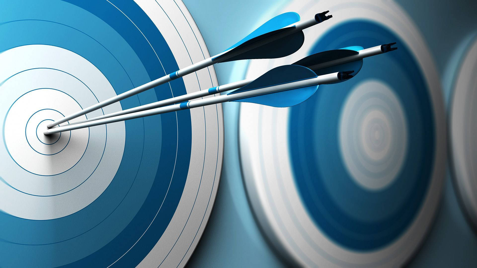 blue and white target, bullseye, arrows, Full HD Desktop Wallpaper