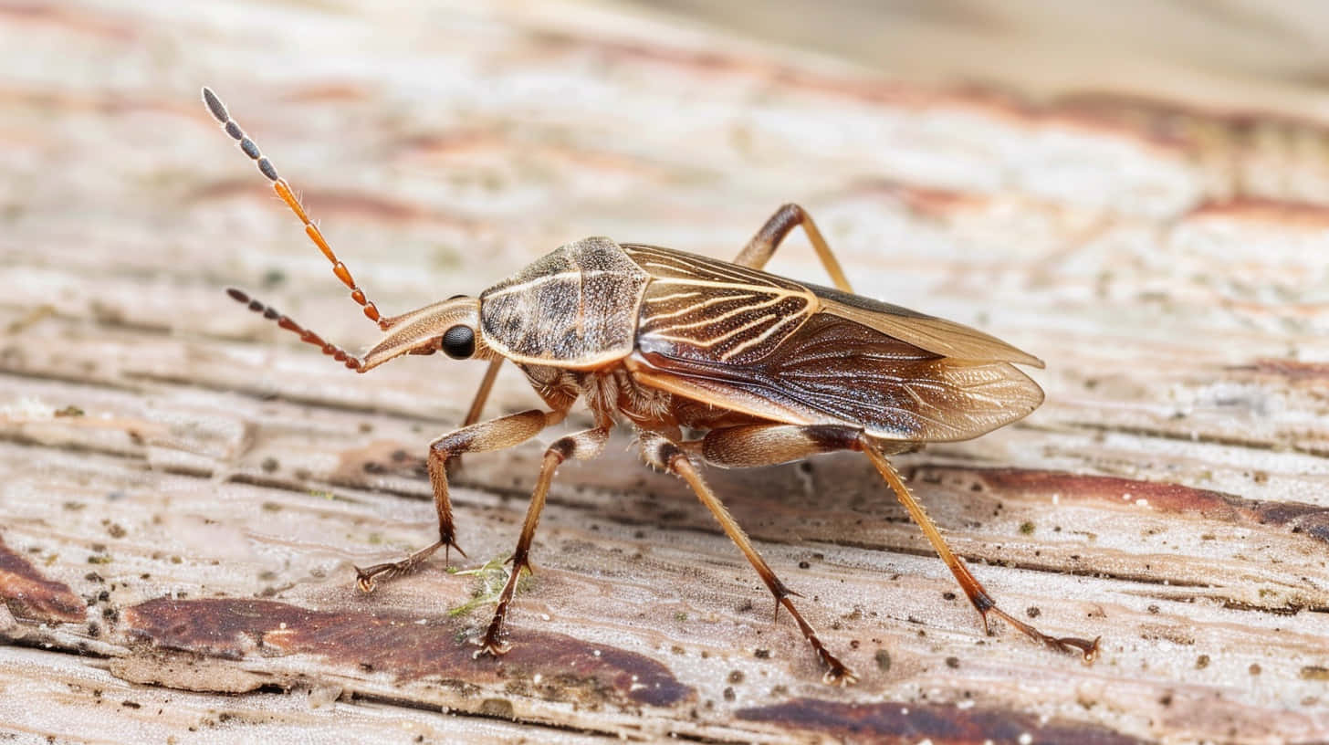 tarnished plant bug, wooden surface, brown and tan, HD Desktop Wallpaper
