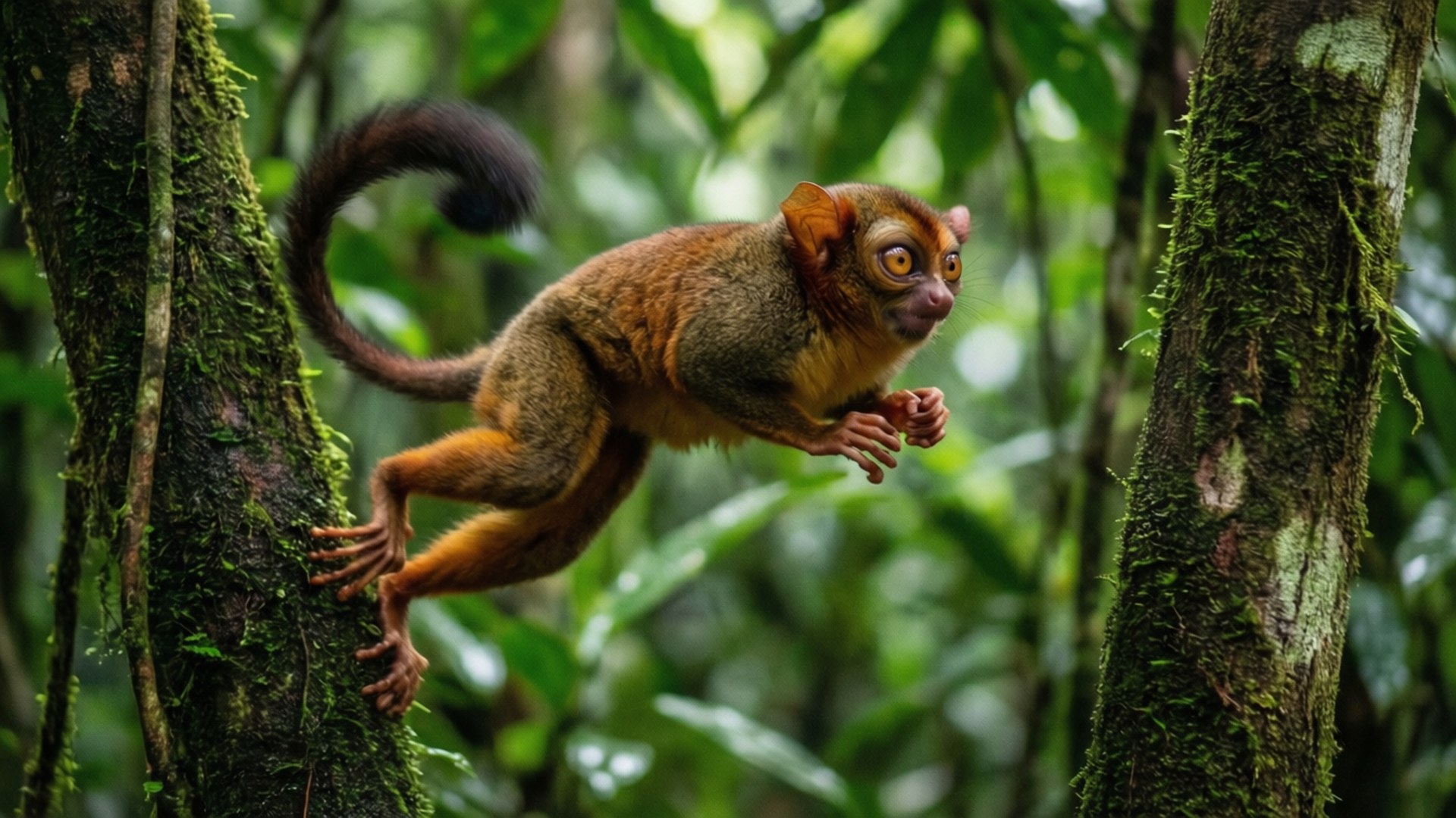 tarsier, rainforest, motion blur, Full HD Desktop Wallpaper