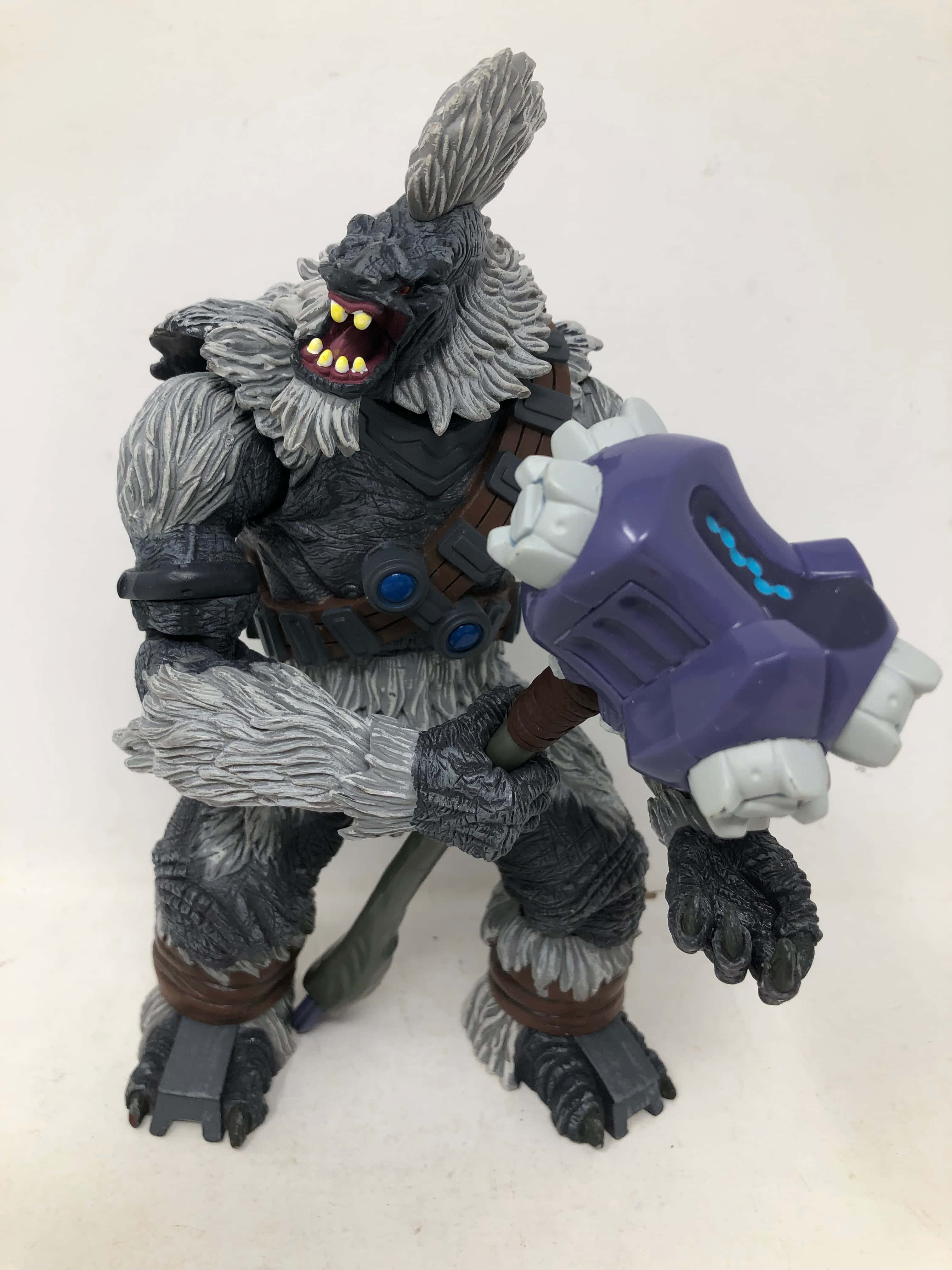 Tartarus, gray-furred monster, glowing blue eyes, 4K Phone Wallpaper