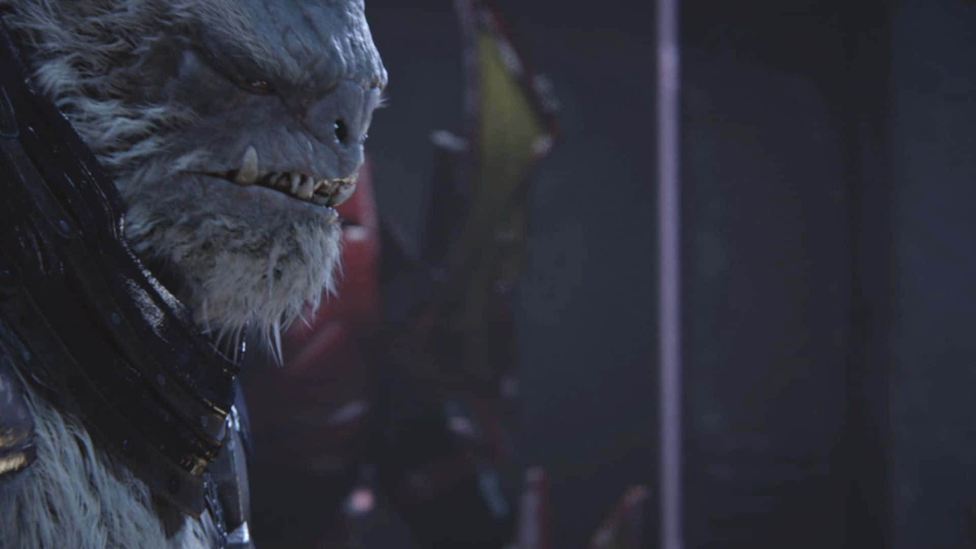 Tartarus, gray-furred beast, glowing eyes, Full HD Desktop Wallpaper
