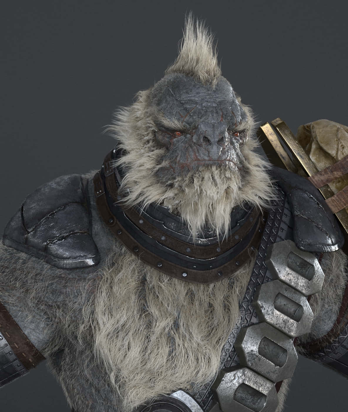 Tartarus, armored ape warrior, glowing red eyes, HD Phone Wallpaper
