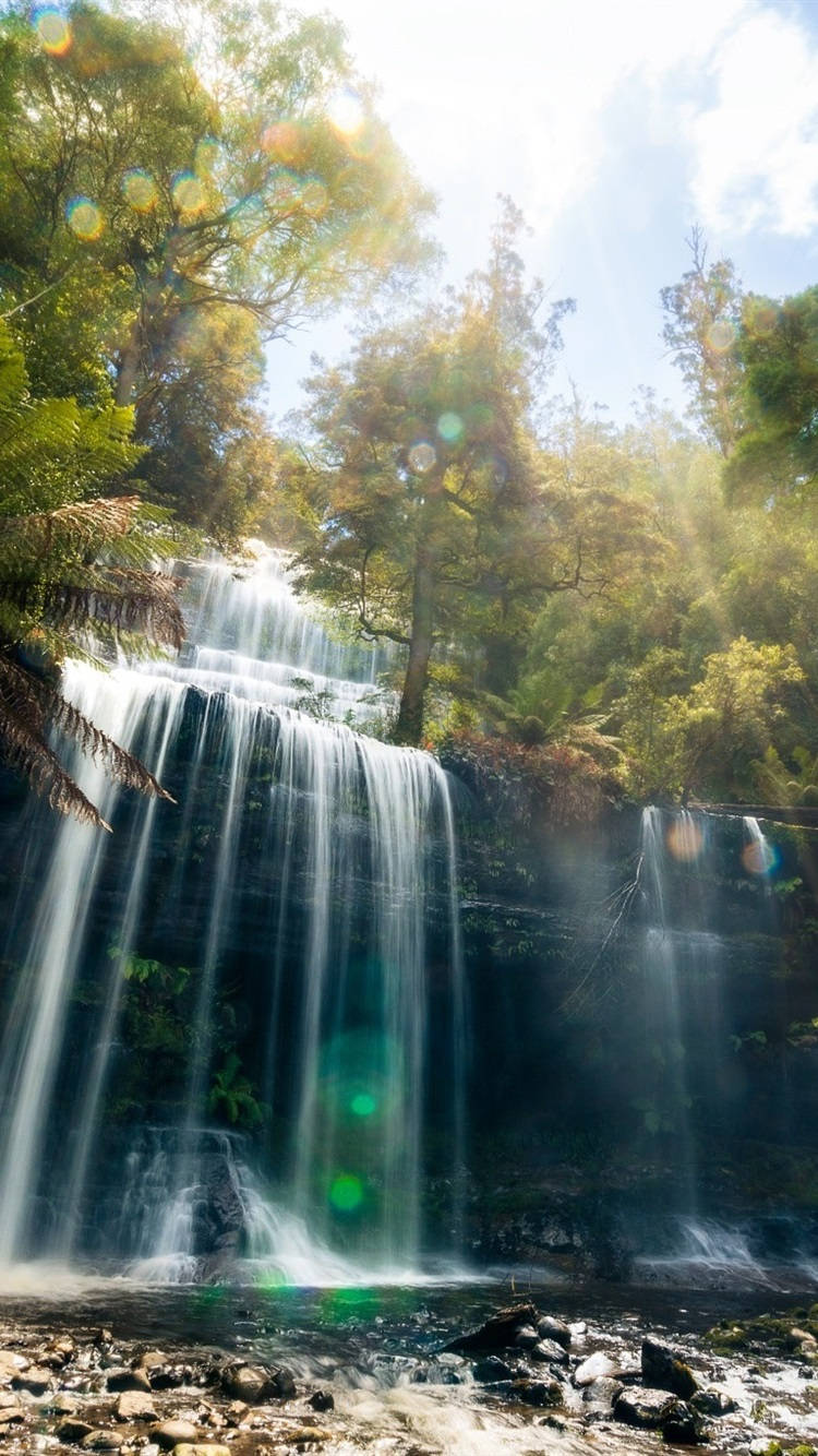 Tasmania, waterfalls, sunlight, HD Phone Wallpaper