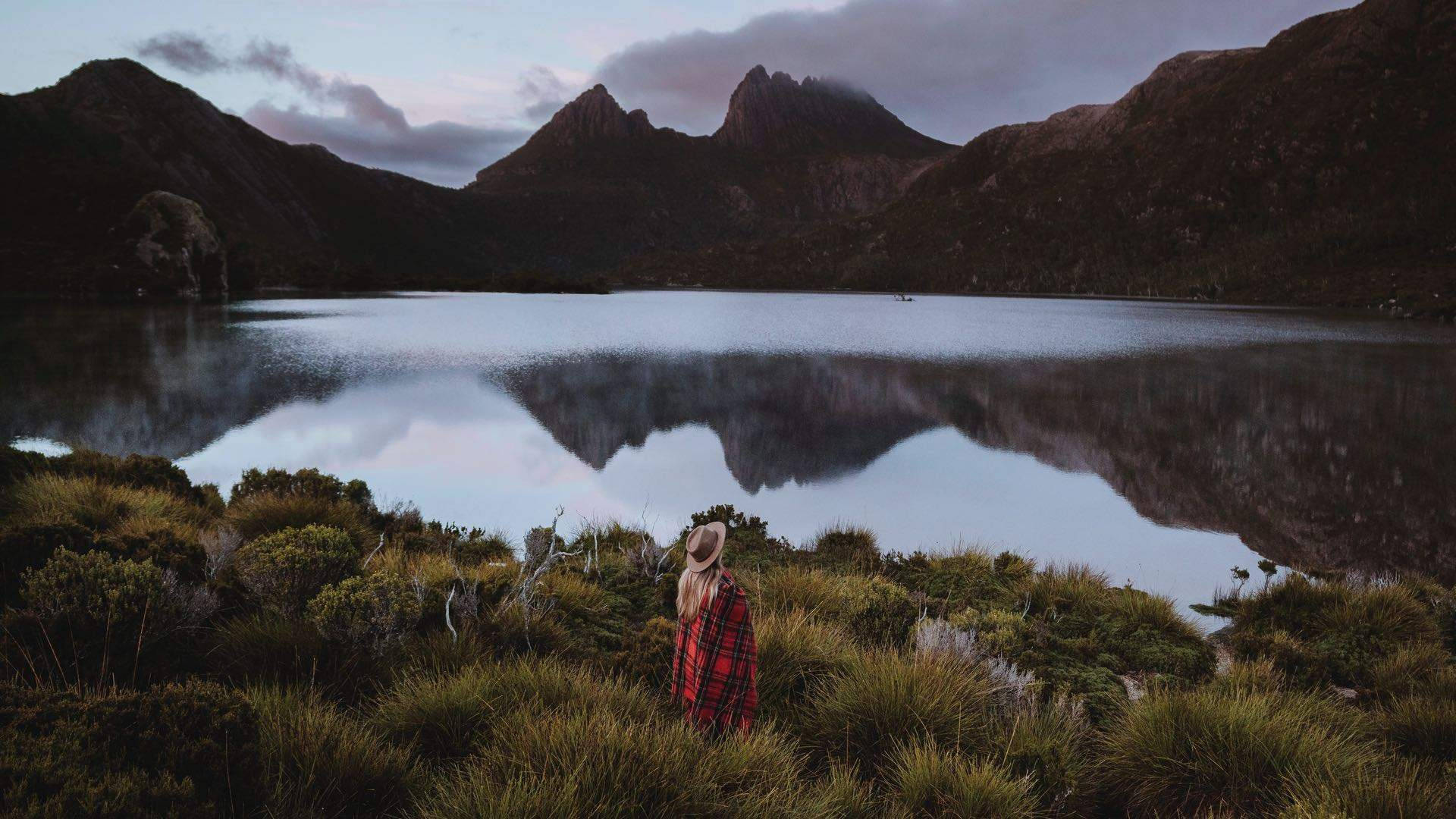 Tasmania, red plaid blanket, hat, Full HD Desktop Wallpaper