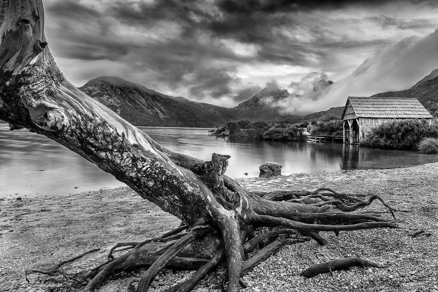 Tasmania, shed, lake, HD Desktop Wallpaper