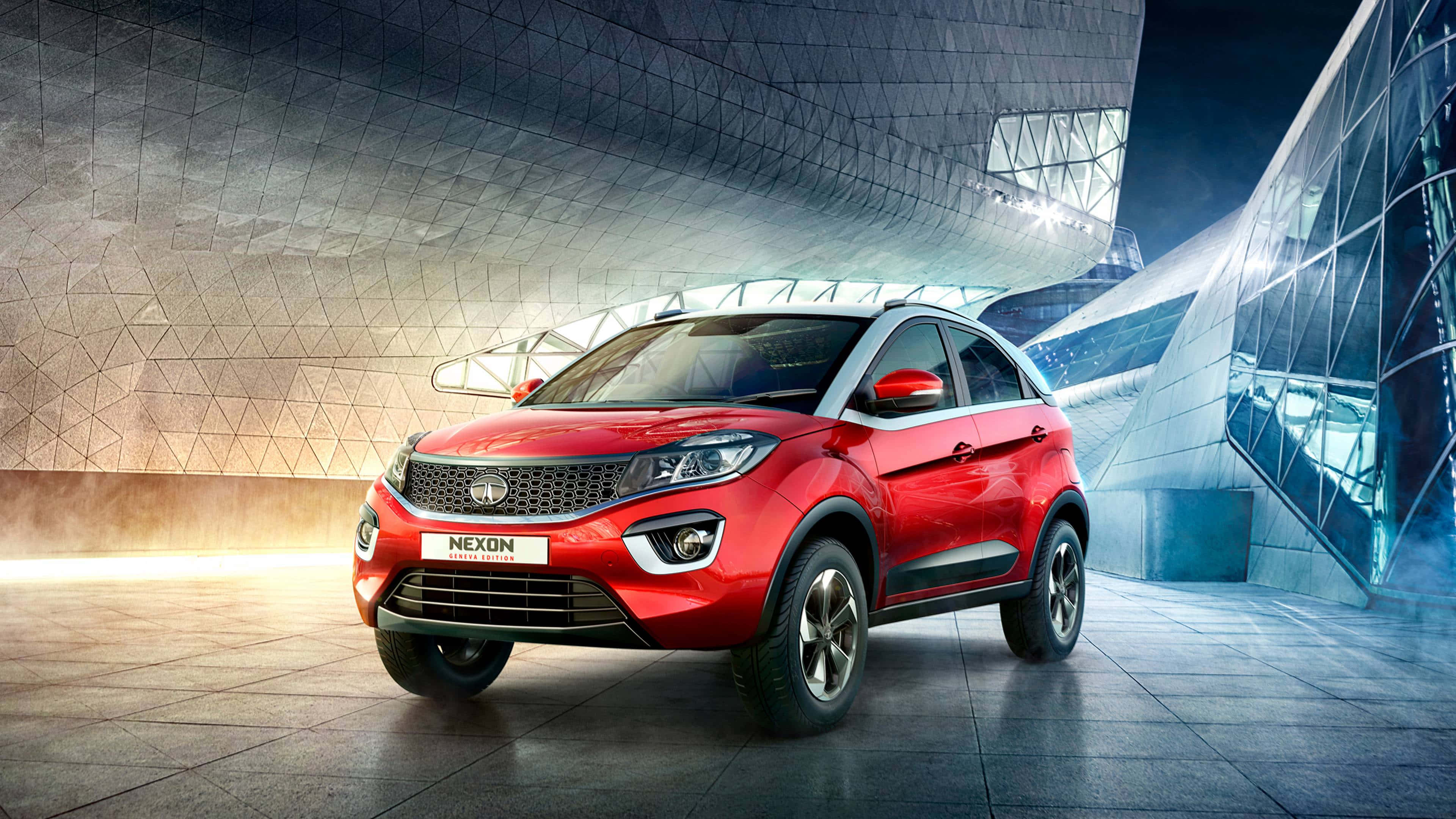 Tata Motors, vibrant red, SUV, 4K Desktop Wallpaper