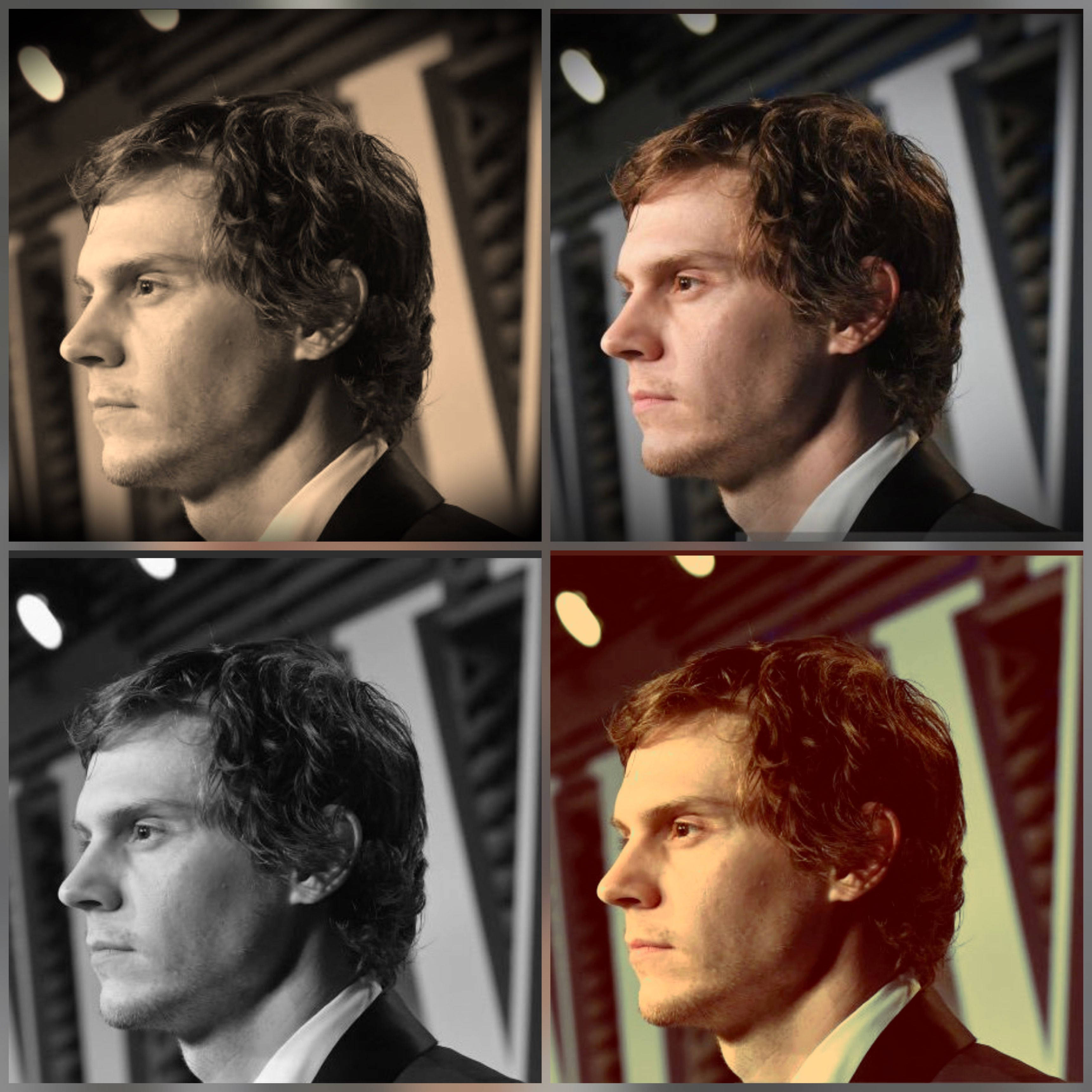 Tate Langdon, filter collage, profile portraits, 2K Desktop Wallpaper