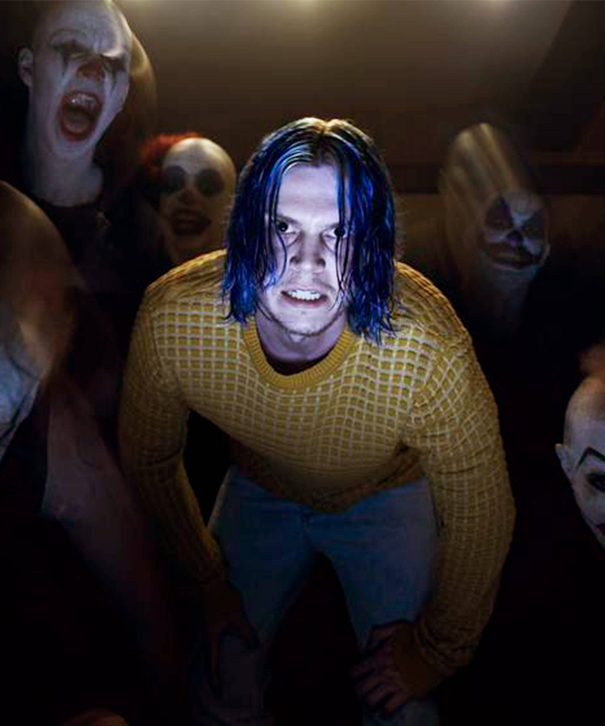 Tate Langdon, clowns, blue hair, Full HD Phone Wallpaper