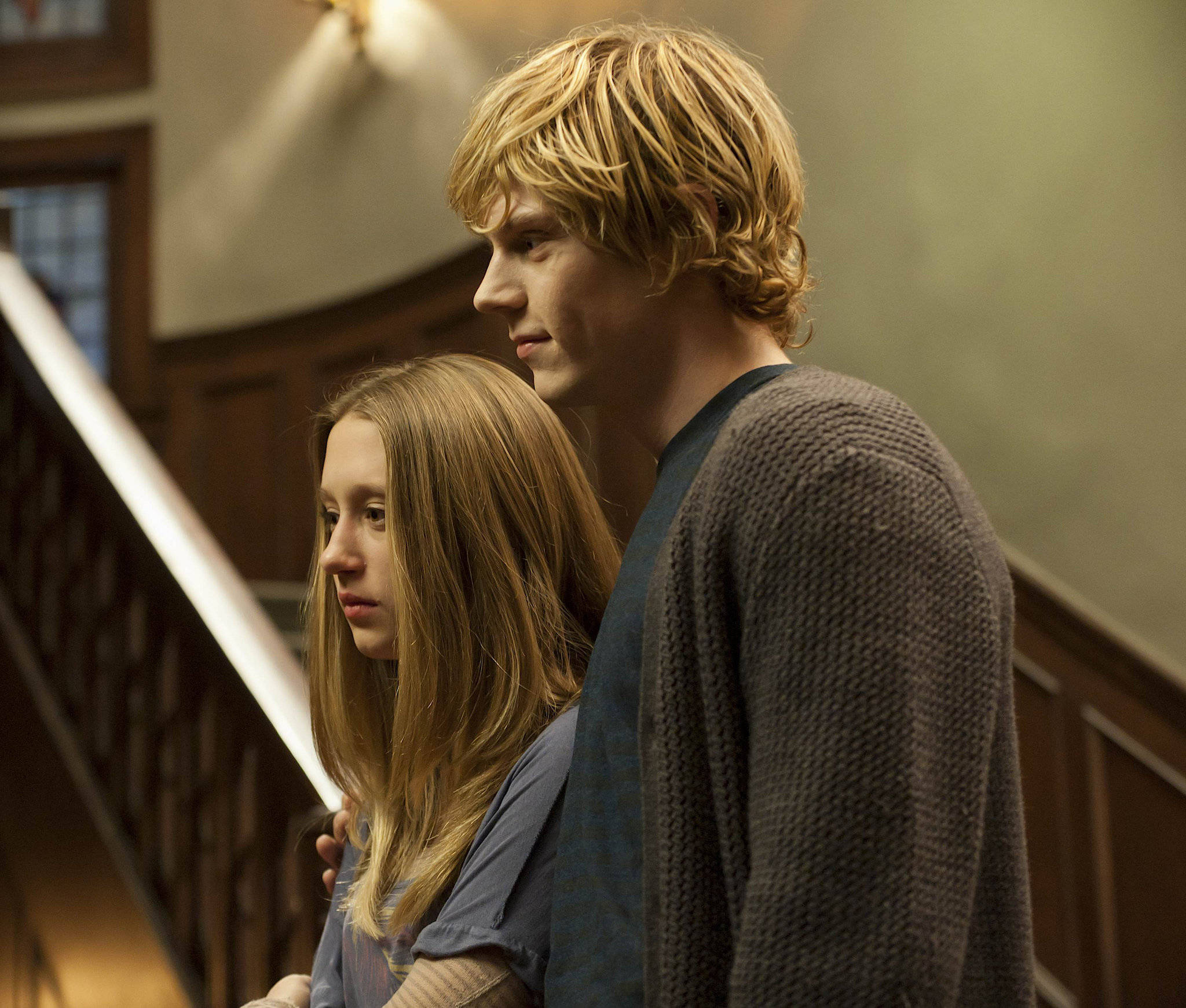 Tate Langdon, wooden staircase, warm ambient light, Full HD Desktop Wallpaper