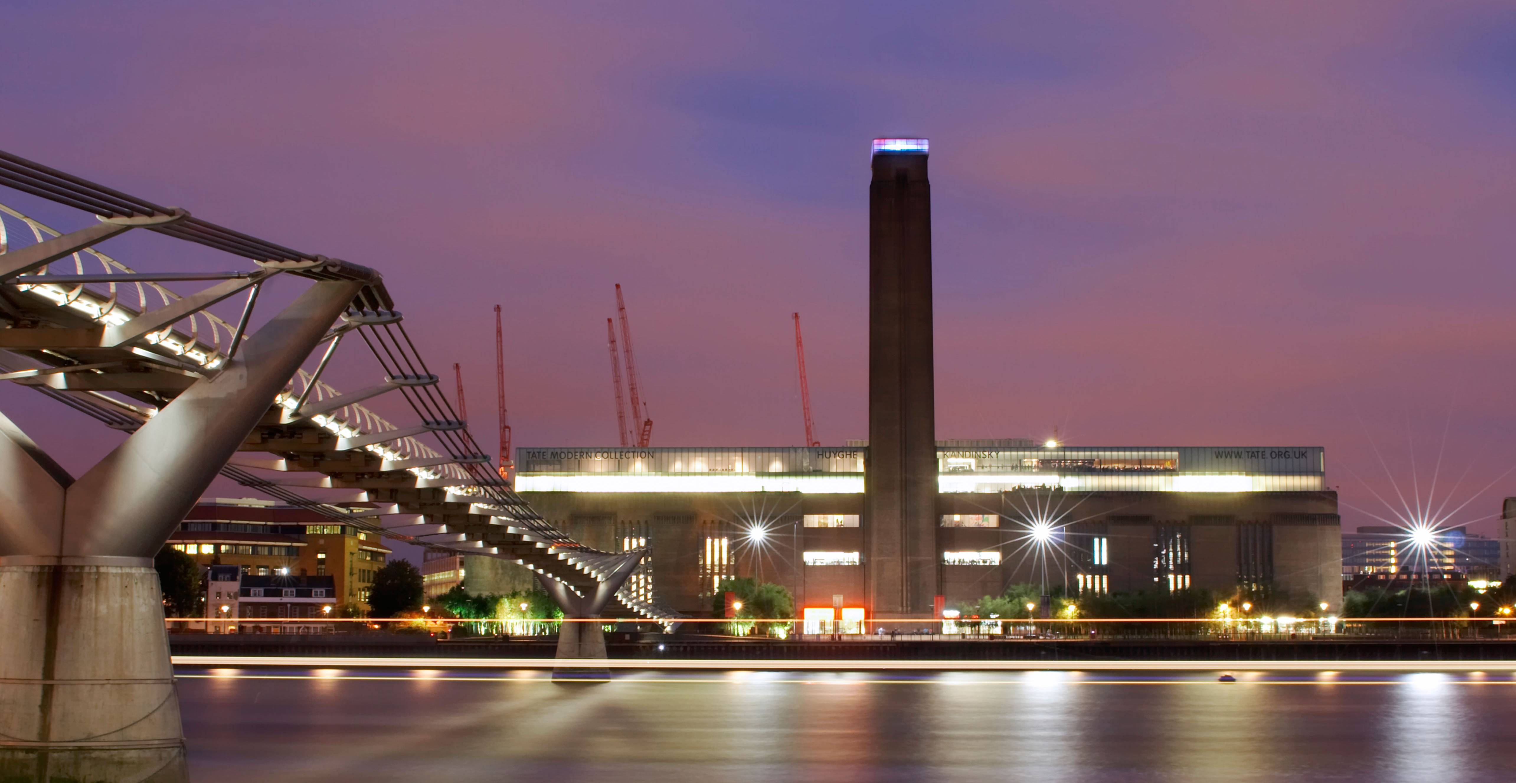 Tate Modern, modern bridge, river, 5K Desktop Wallpaper
