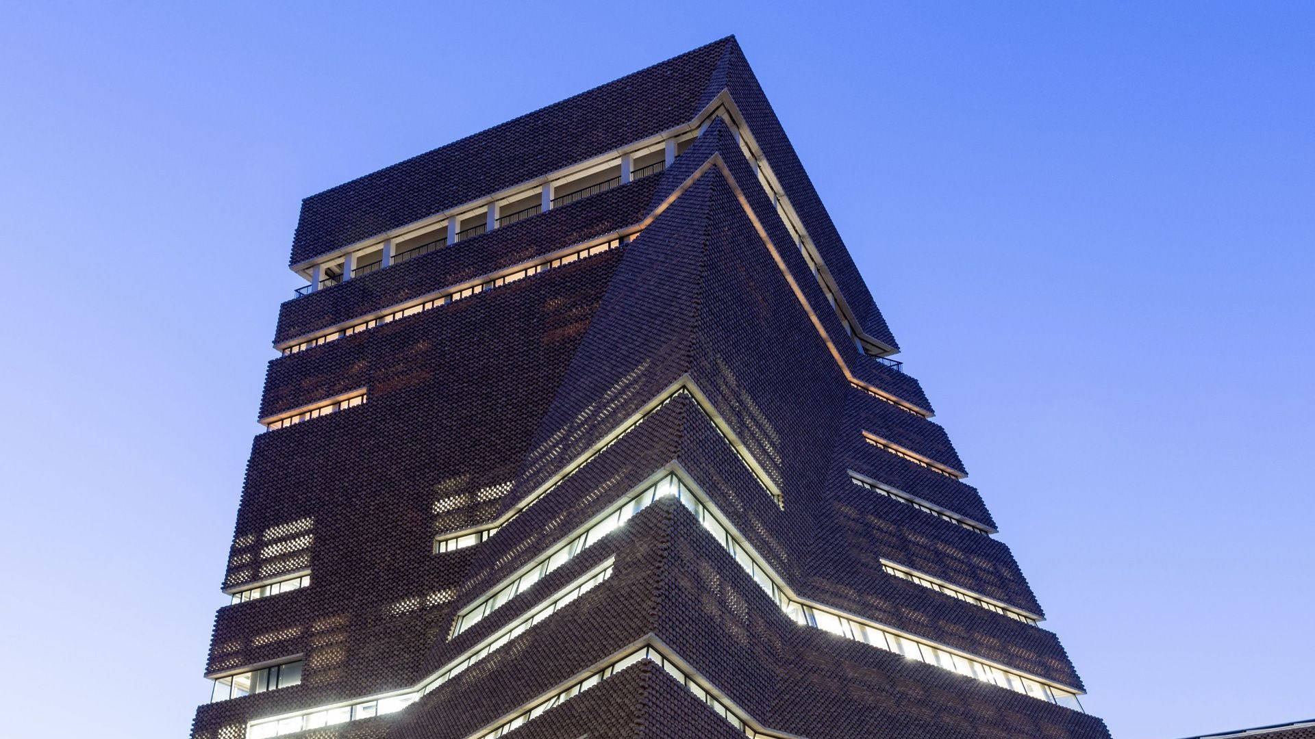 Tate Modern, twilight sky, geometric brickwork, Full HD Desktop Wallpaper