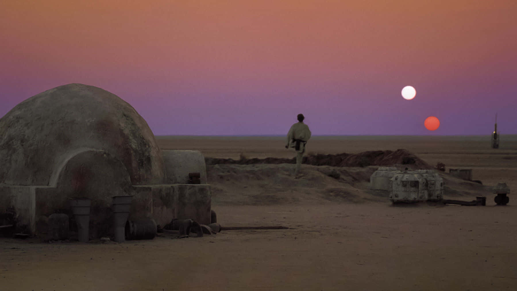 Tatooine, desert landscape, twilight, HD Desktop Wallpaper