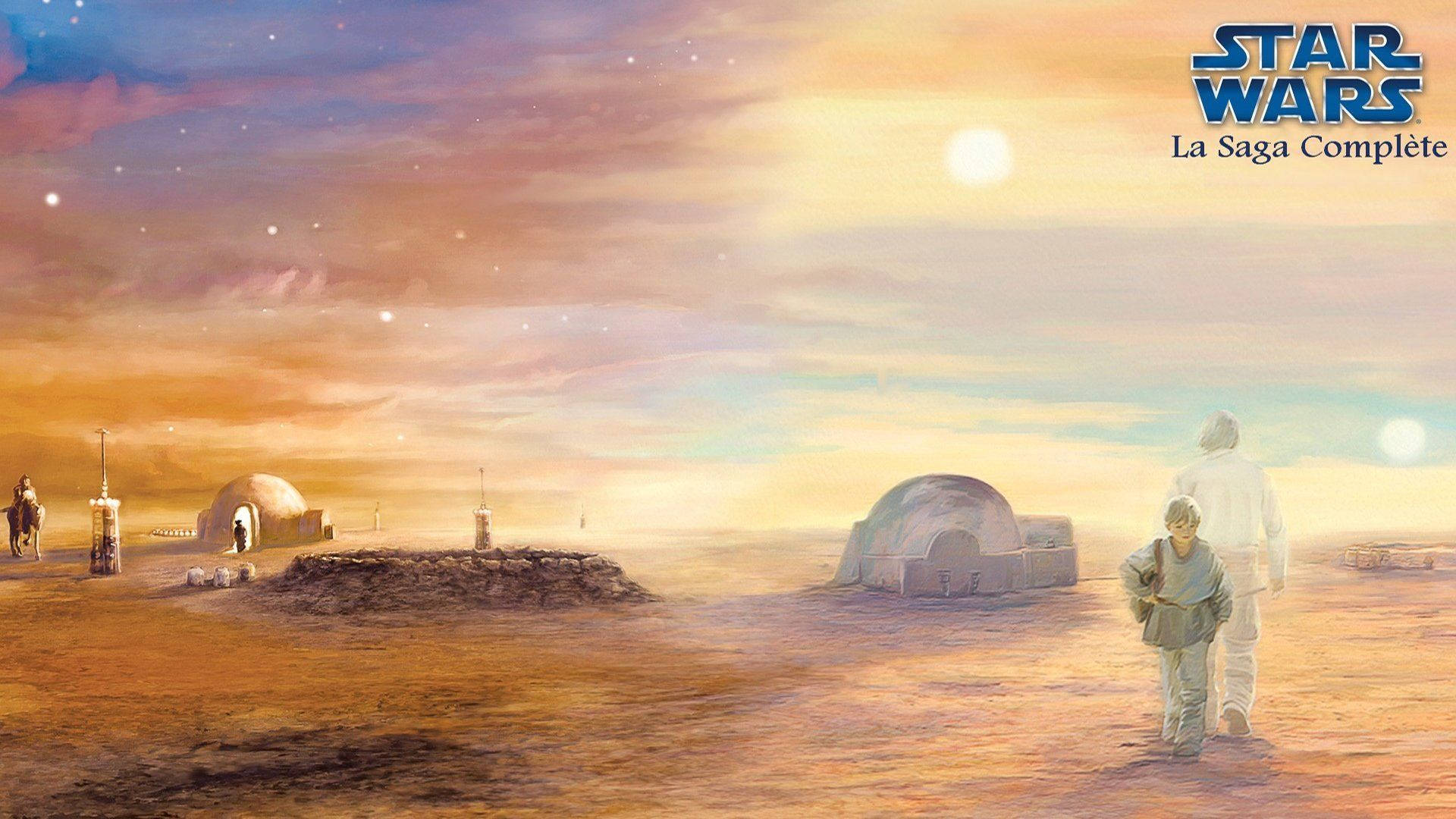 Tatooine, desert planet, dome-shaped buildings, Full HD Desktop Wallpaper