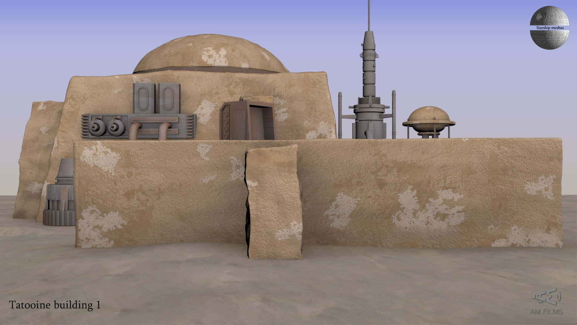 Tatooine, beige dome-shaped building, metallic fixtures, HD Desktop Wallpaper