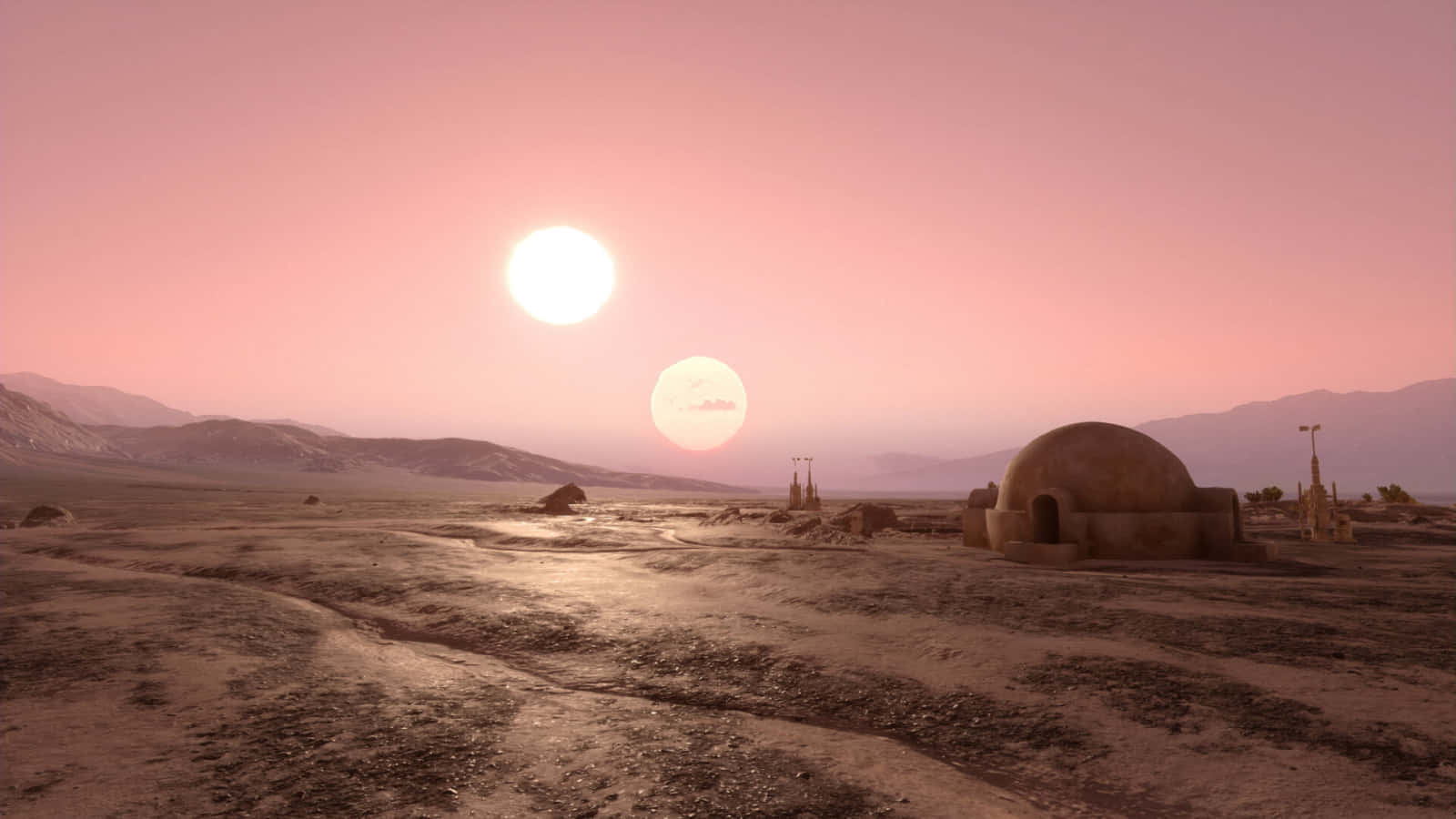 Tatooine, desert planet, sunset, HD Desktop Wallpaper