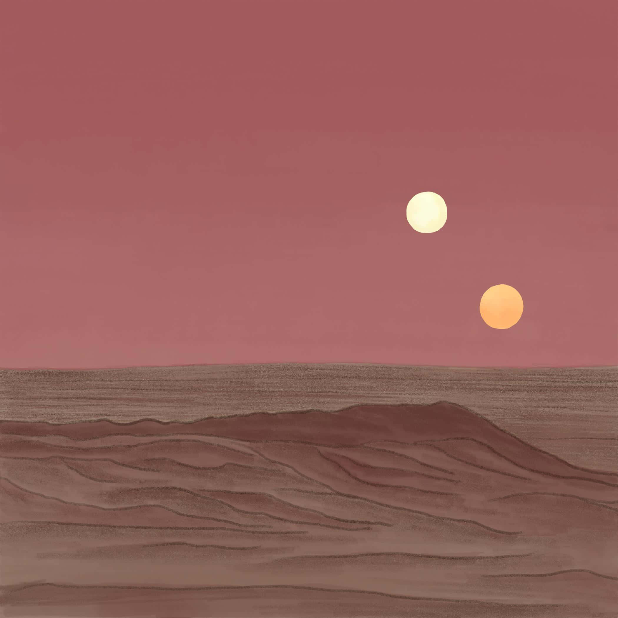 Tatooine, Sunset, dusky pink sky, Full HD Desktop Wallpaper