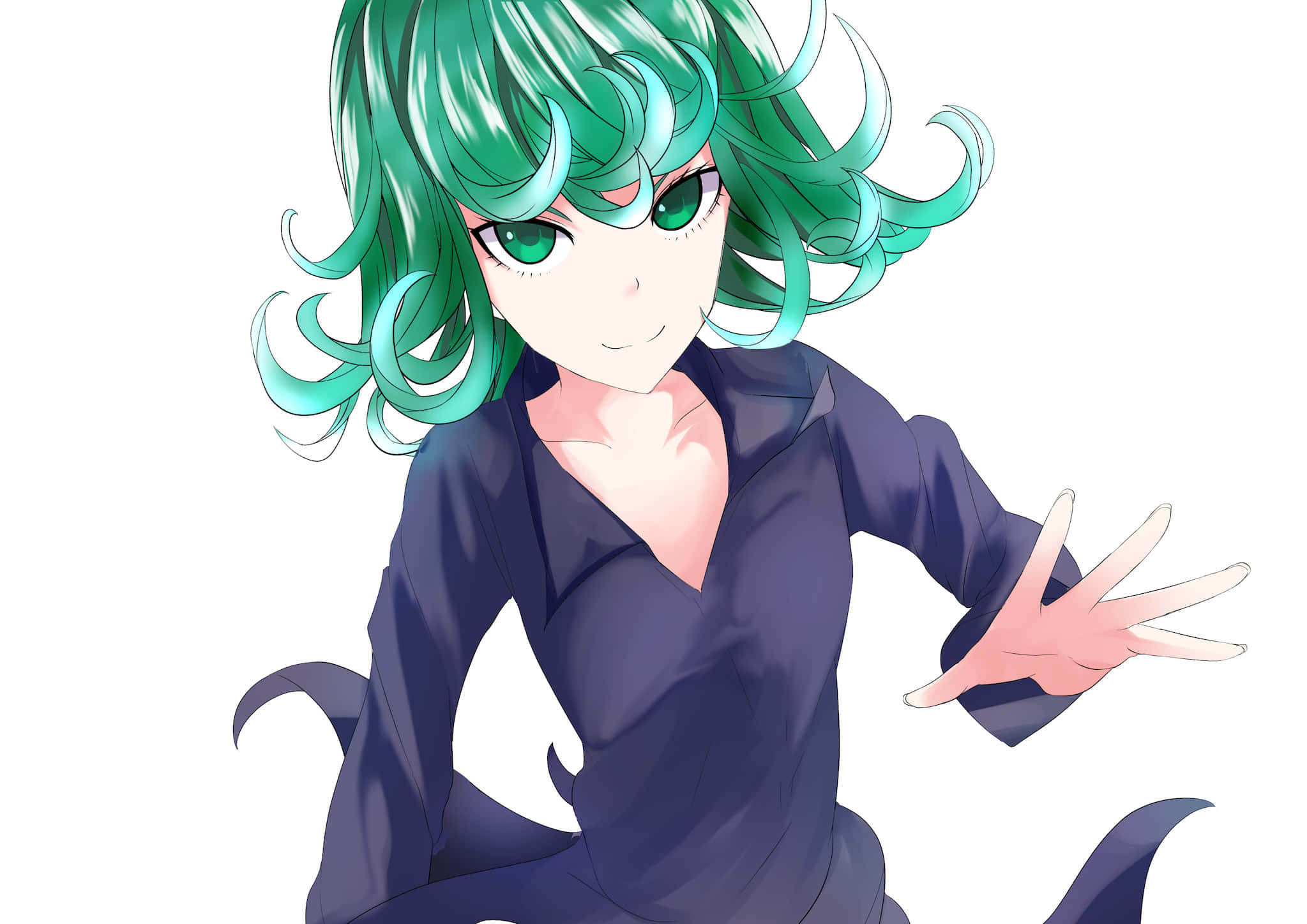 Tatsumaki, teal hair, matching eyes, Full HD Desktop Wallpaper