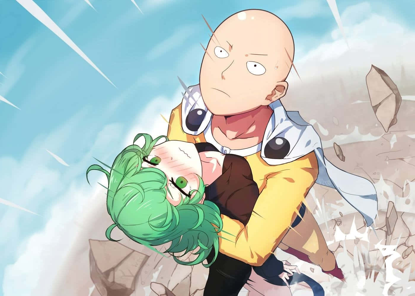 Tatsumaki, yellow suit, green-haired girl, HD Desktop Wallpaper