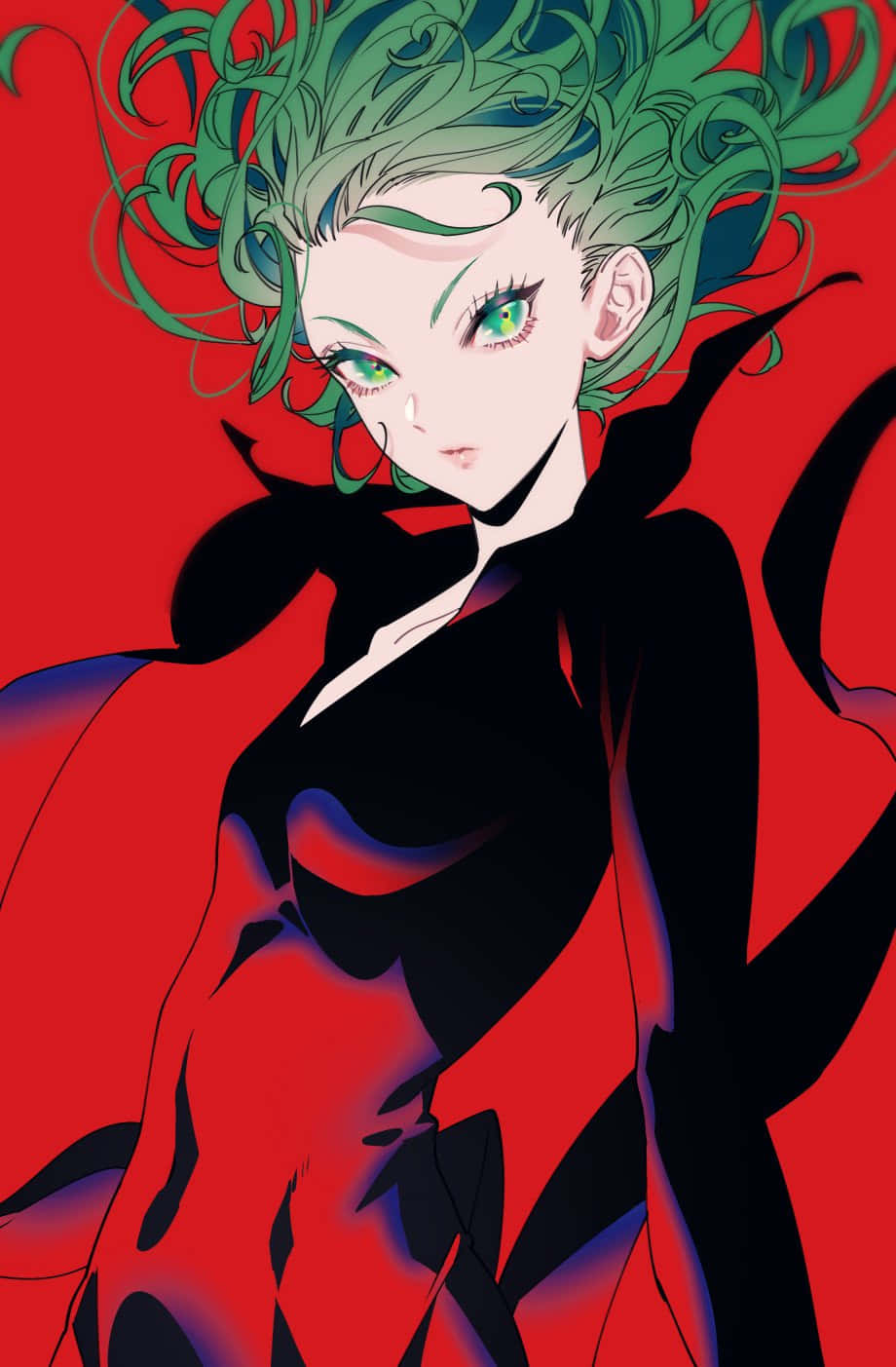 Tatsumaki, green hair, glowing eyes, HD Phone Wallpaper