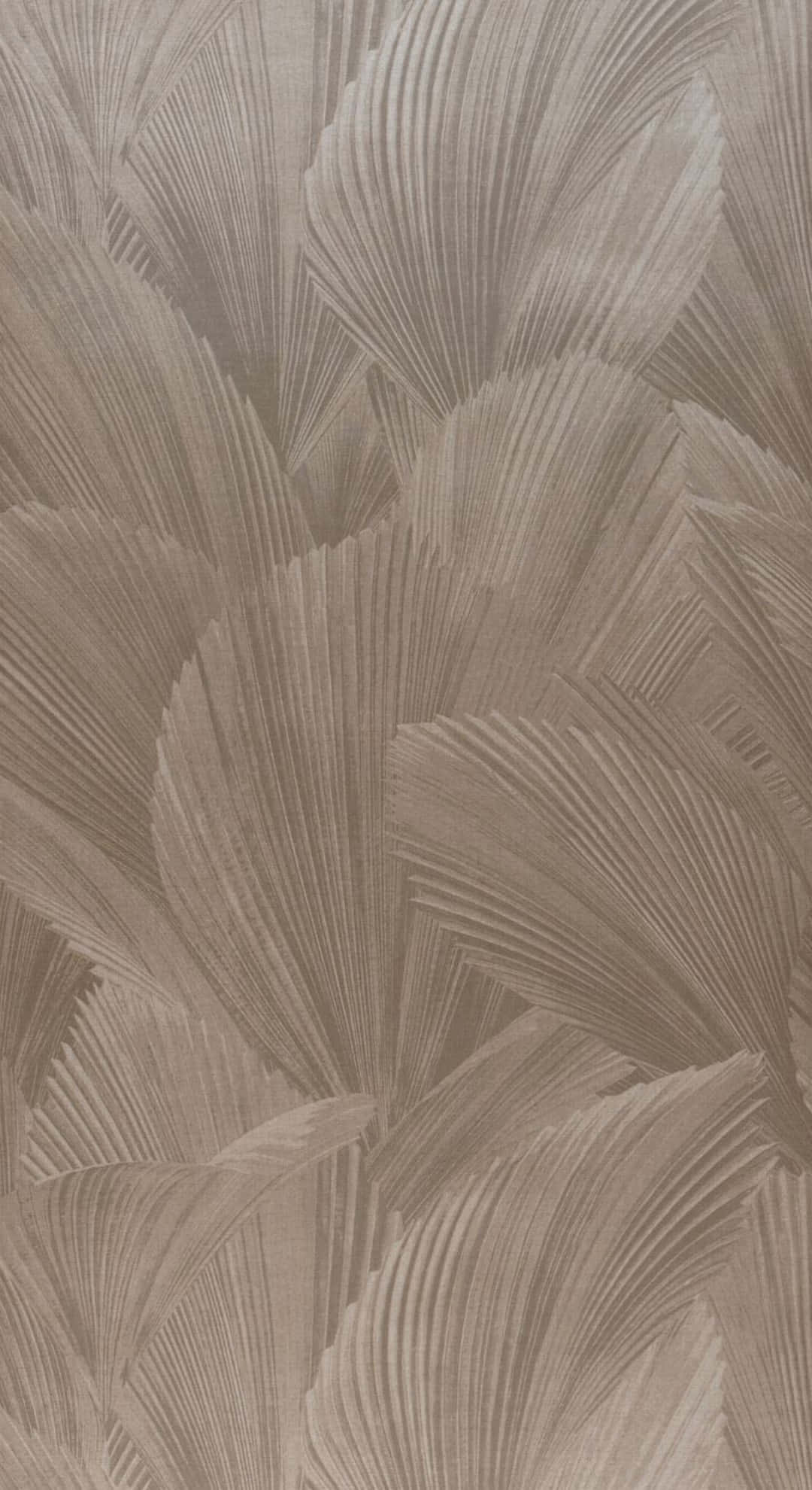 taupe, textured wall design, embossed fan-shaped leaf patterns, Full HD Phone Wallpaper