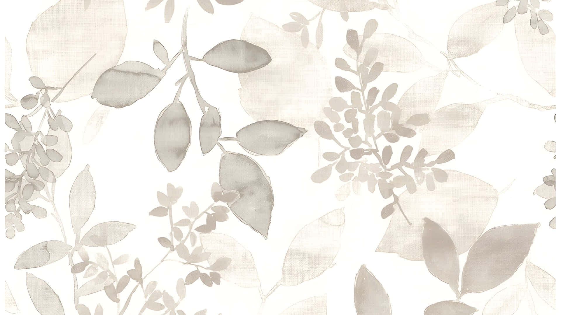 taupe, botanical pattern, soft gray botanical leaves, Full HD Desktop Wallpaper