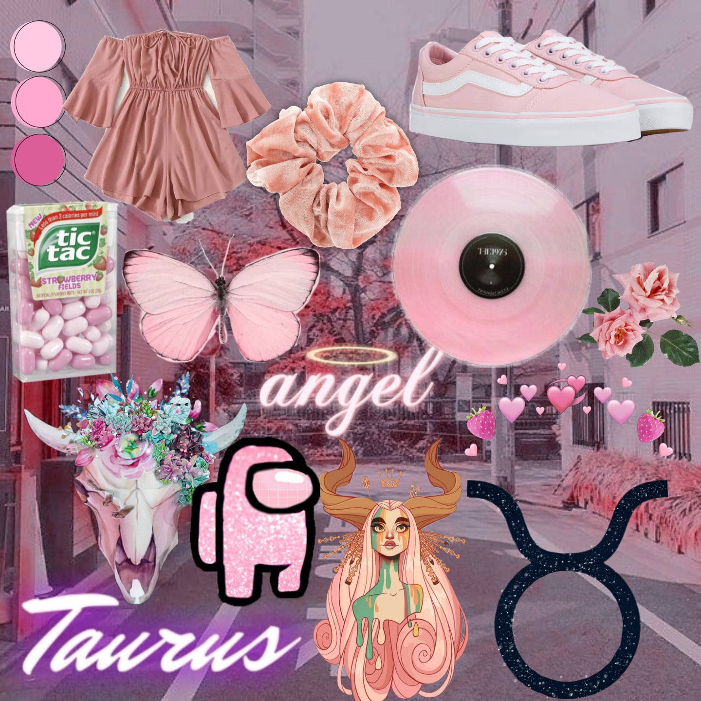 Taurus Zodiac, girly aesthetic, pink-themed, HD Desktop Wallpaper