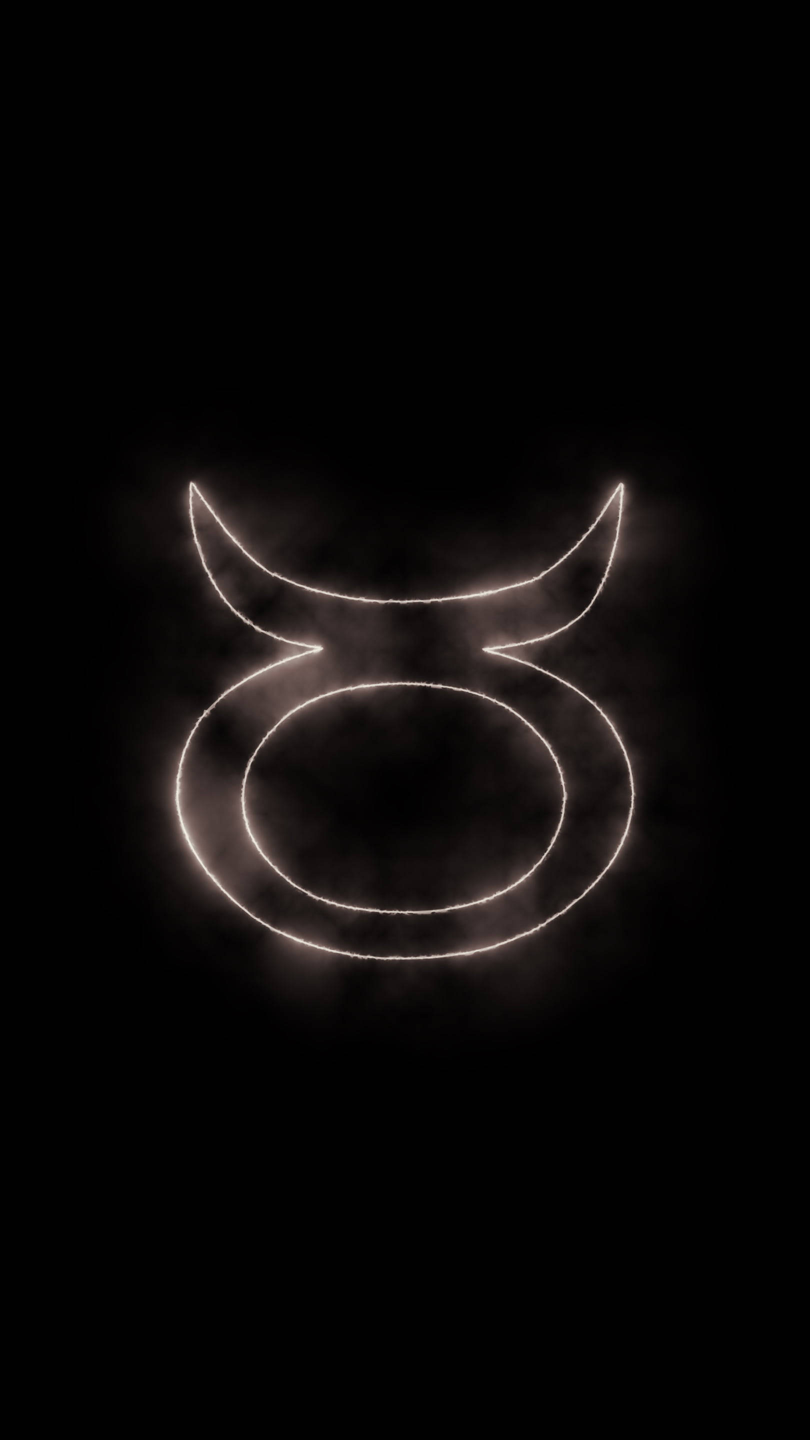 Taurus zodiac, glowing white outline, zodiac symbol, 2K Phone Wallpaper