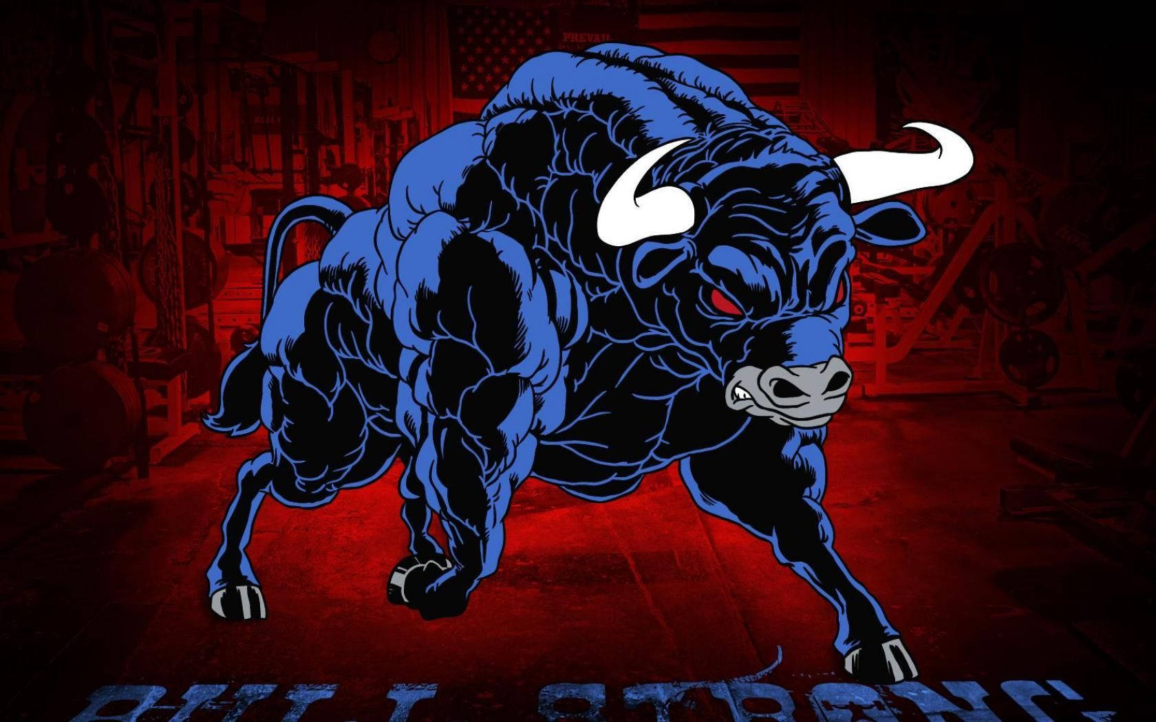 Taurus Zodiac, bull, blue bull, HD Desktop Wallpaper