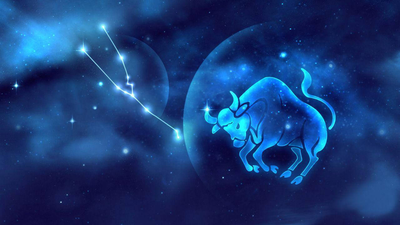 Blue Sky Taurus Zodiac, blue bull constellation, nebula, HD Desktop Wallpaper