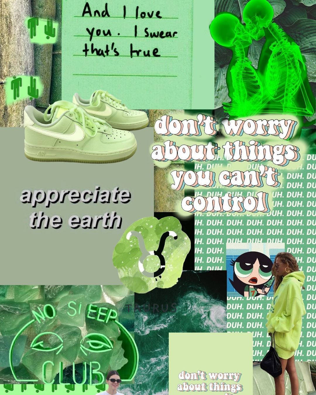 Taurus Aesthetic, iPhone Lock Screen, vibrant green, HD Phone Wallpaper