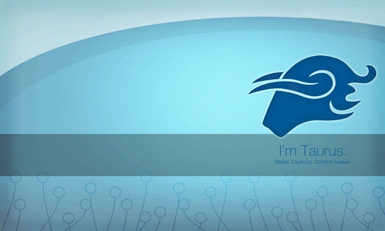 Taurus Zodiac, blue bull head logo, I'm Taurus, HD Desktop Wallpaper