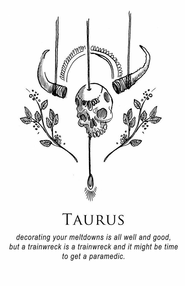Taurus, skull, horns, SD Phone Wallpaper