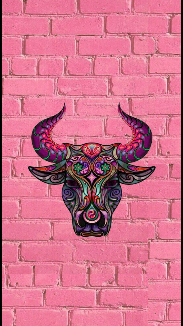 Taurus, Mesoamerican, pink wall, HD Phone Wallpaper