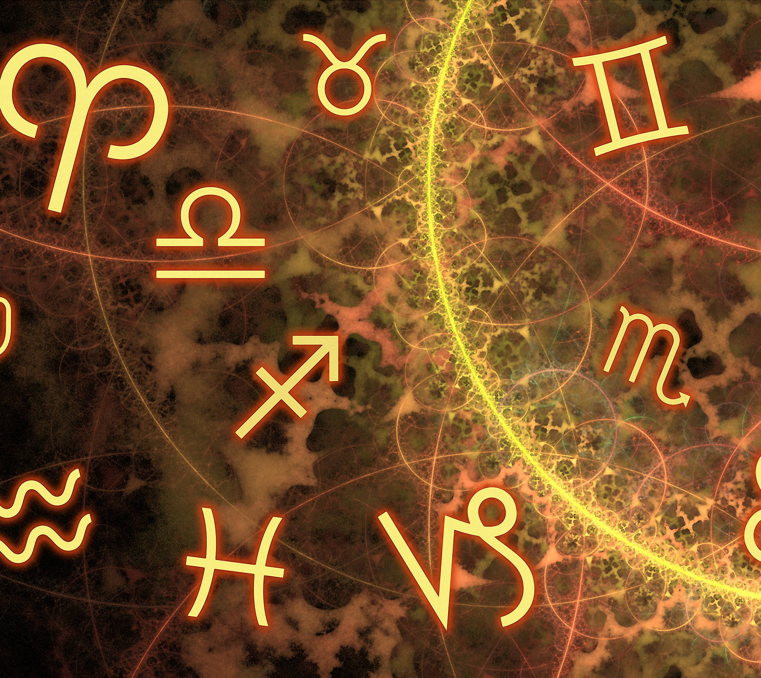 Taurus, astrological symbols, amber, Full HD Desktop Wallpaper
