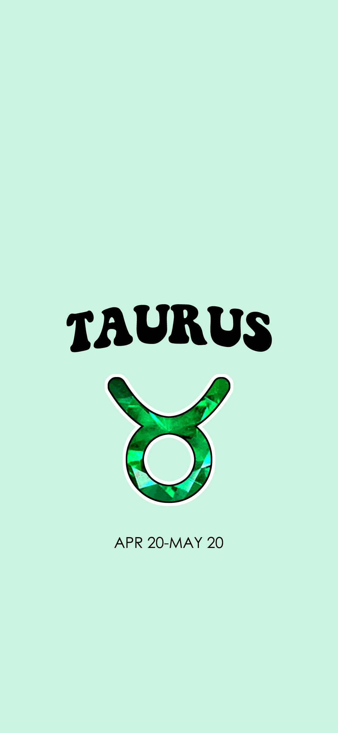 Taurus, green gemstone, pale mint, Full HD Phone Wallpaper