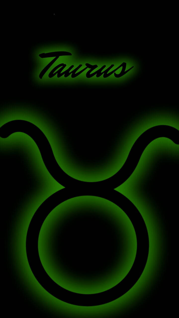 Taurus, green glowing, deep black background, HD Phone Wallpaper