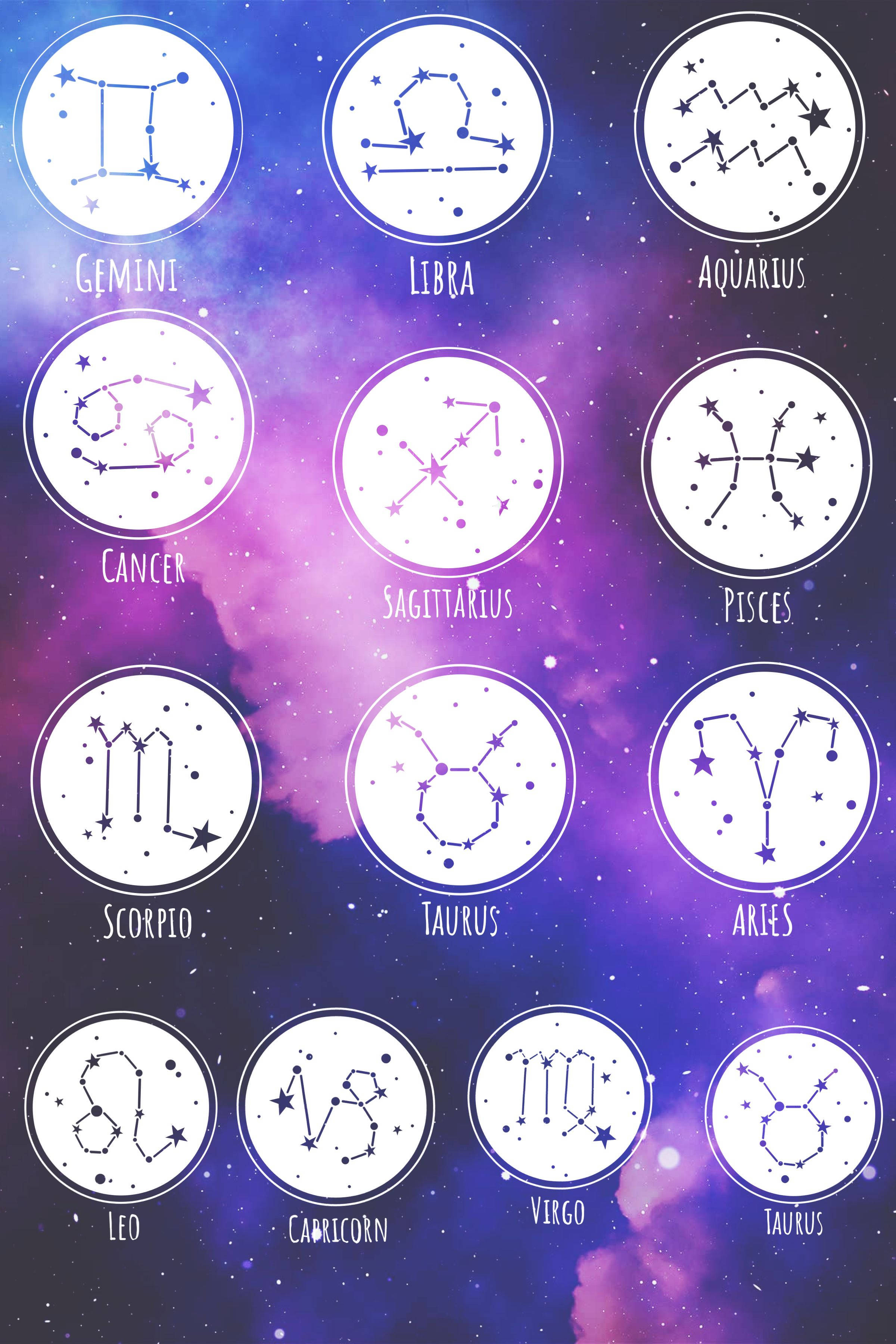 Taurus, zodiac constellations, white circles, 2K Phone Wallpaper