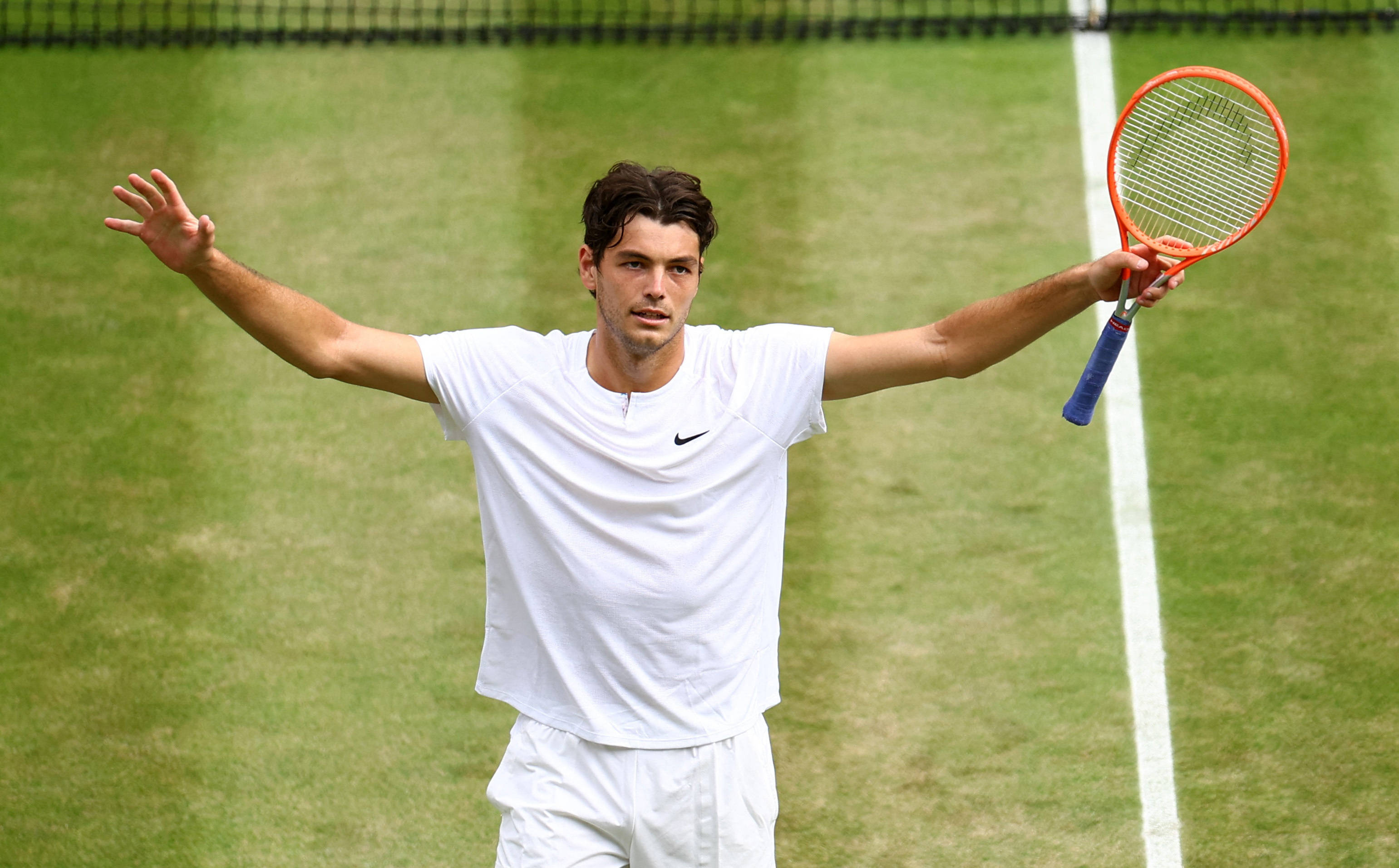 Taylor Fritz, tennis court, grass court, 2K Desktop Wallpaper