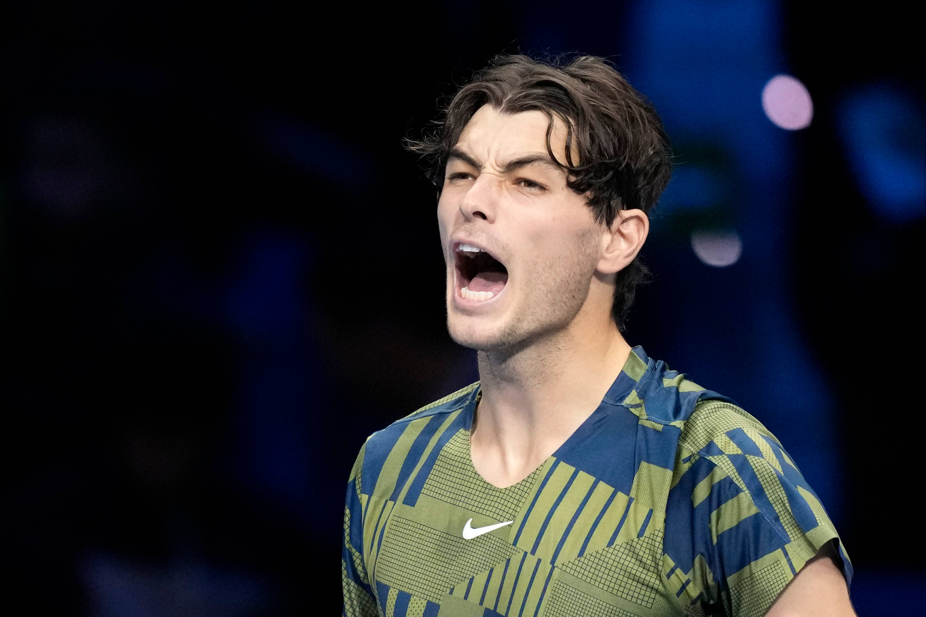 Taylor Fritz, tennis player, night match, 2K Desktop Wallpaper