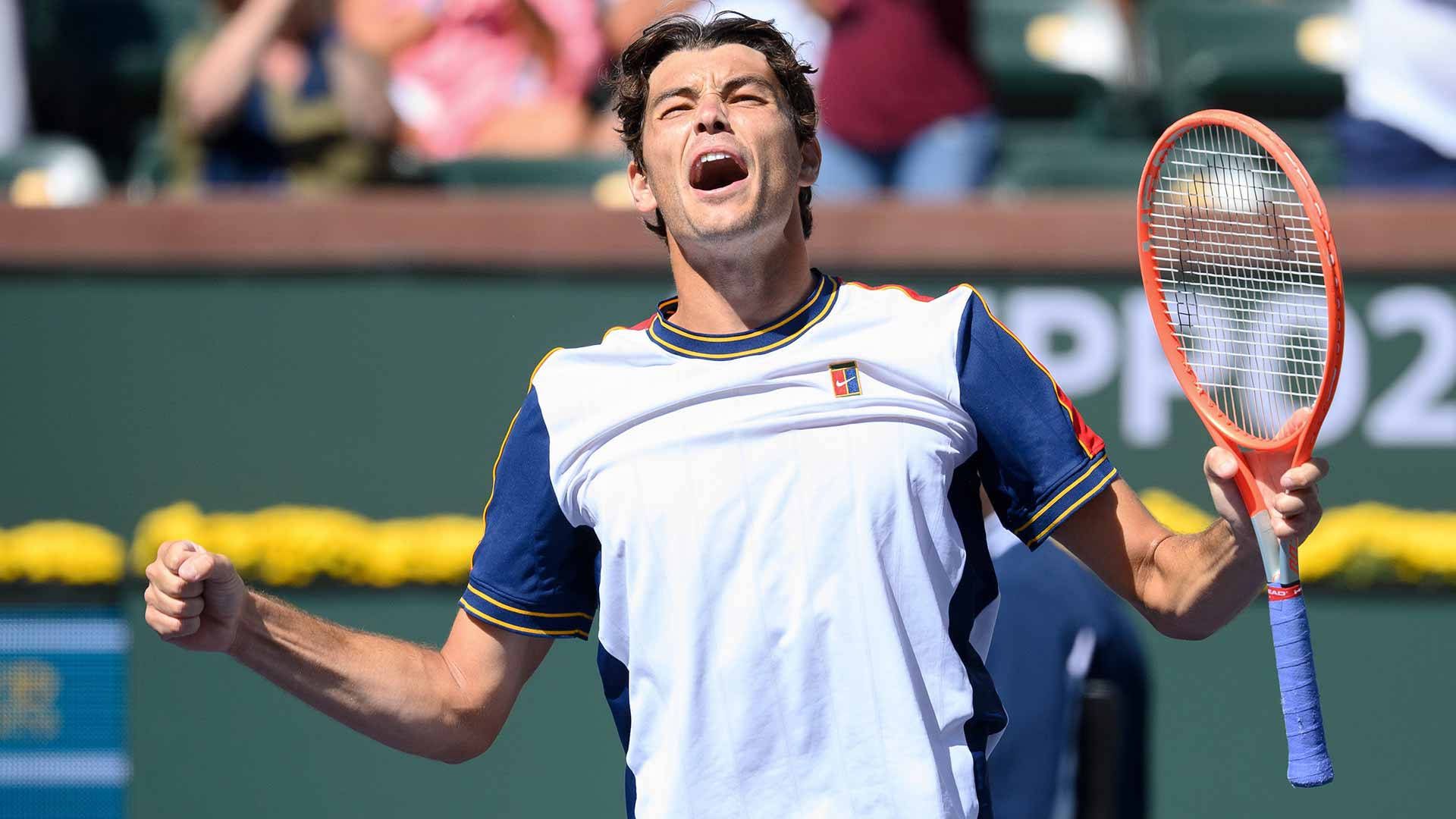 Taylor Fritz, tennis player, raised fist, Full HD Desktop Wallpaper