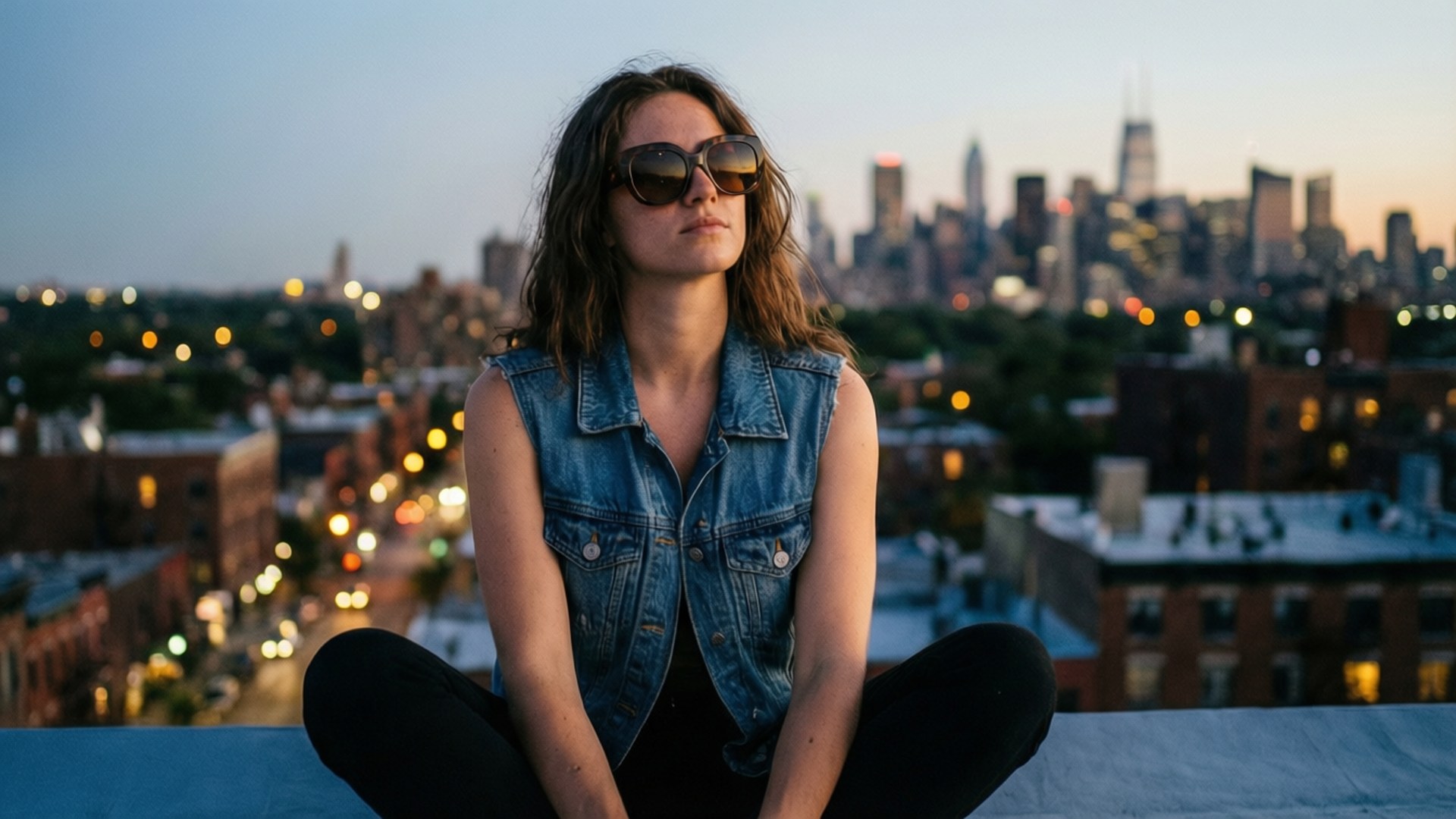 Taylor Kornieck, rooftop, cityscape, Full HD Desktop Wallpaper
