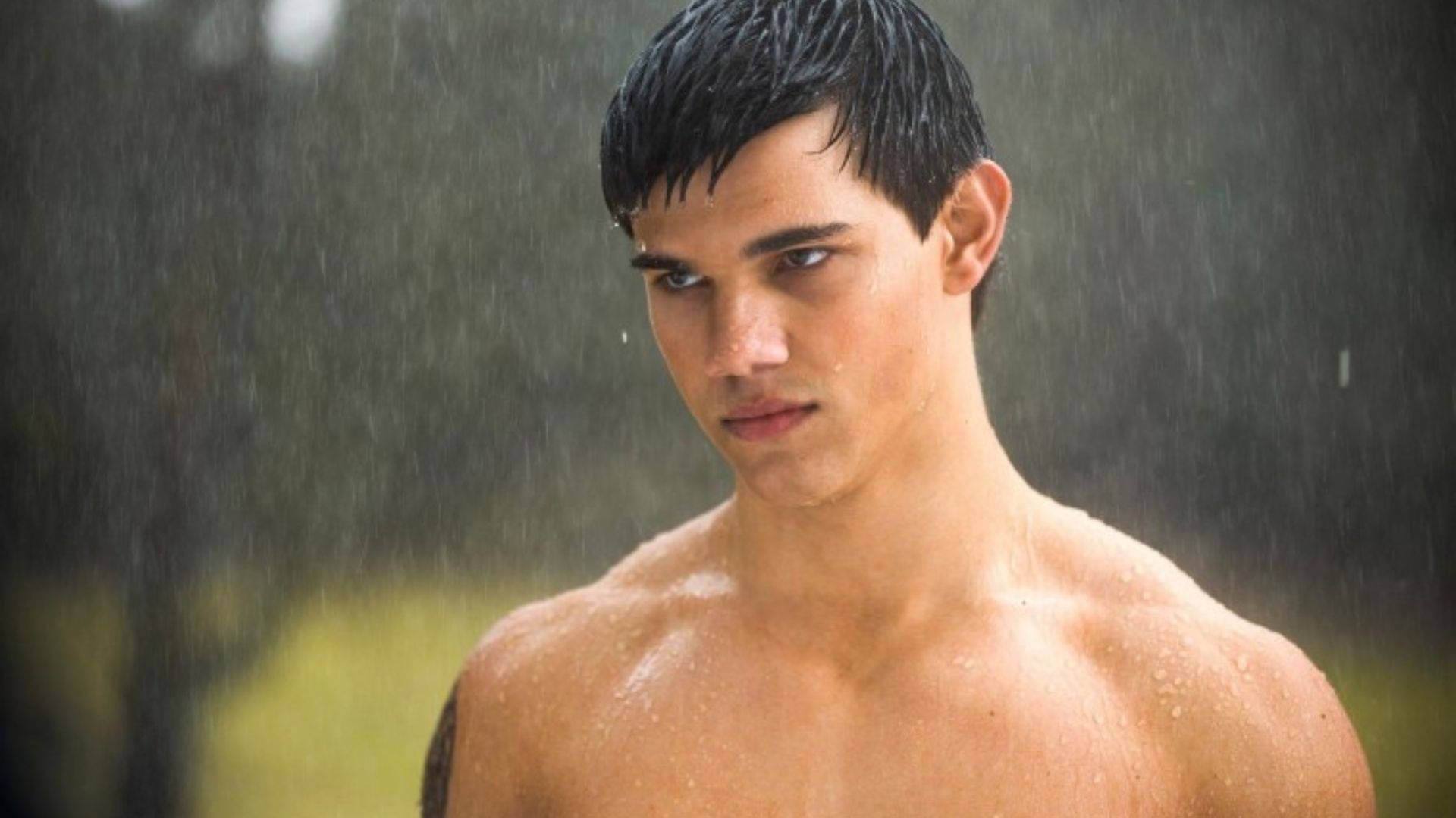 Taylor Lautner, rain, shirtless, Full HD Desktop Wallpaper