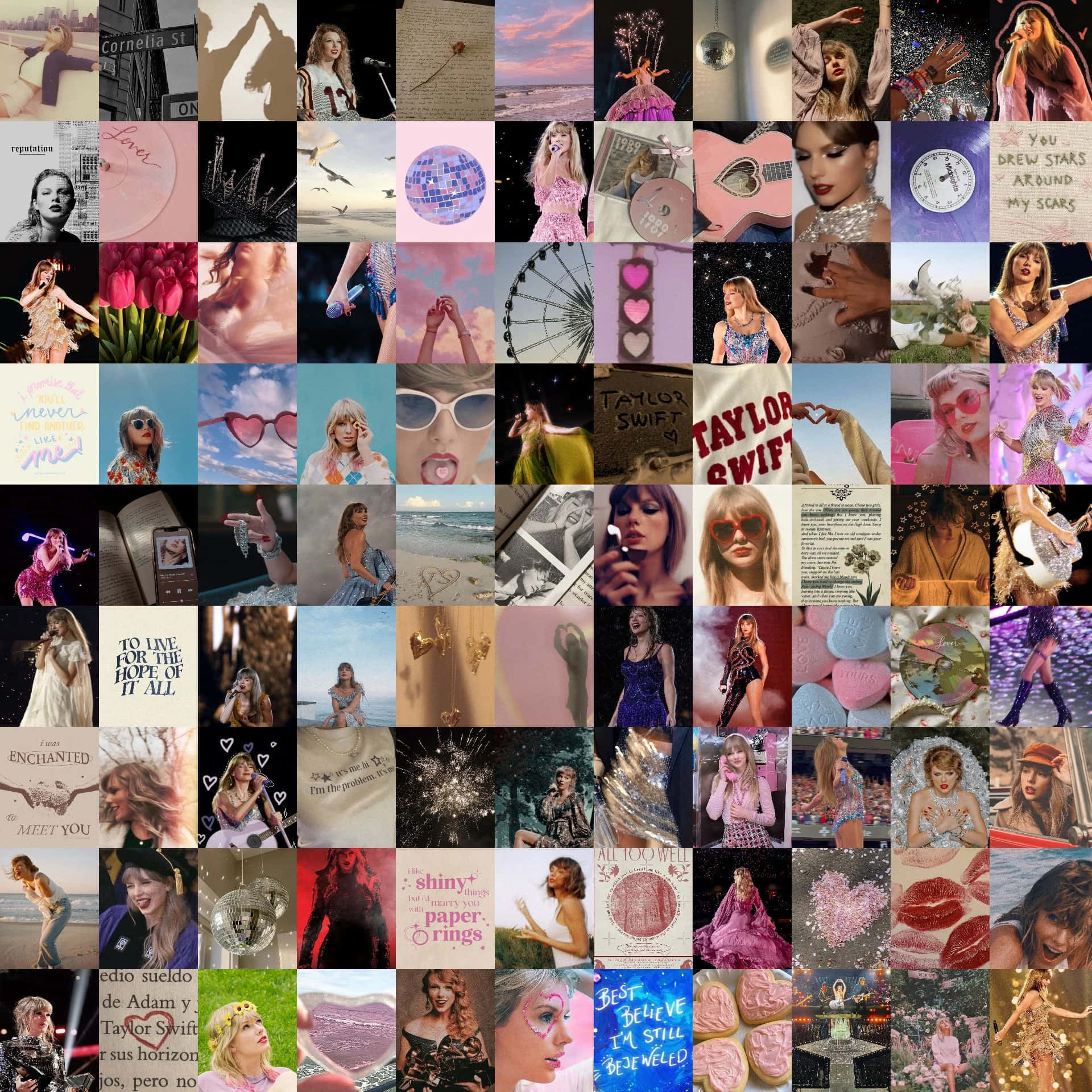 Taylor Swift, mosaic collage, concert scenes, Full HD Desktop Wallpaper
