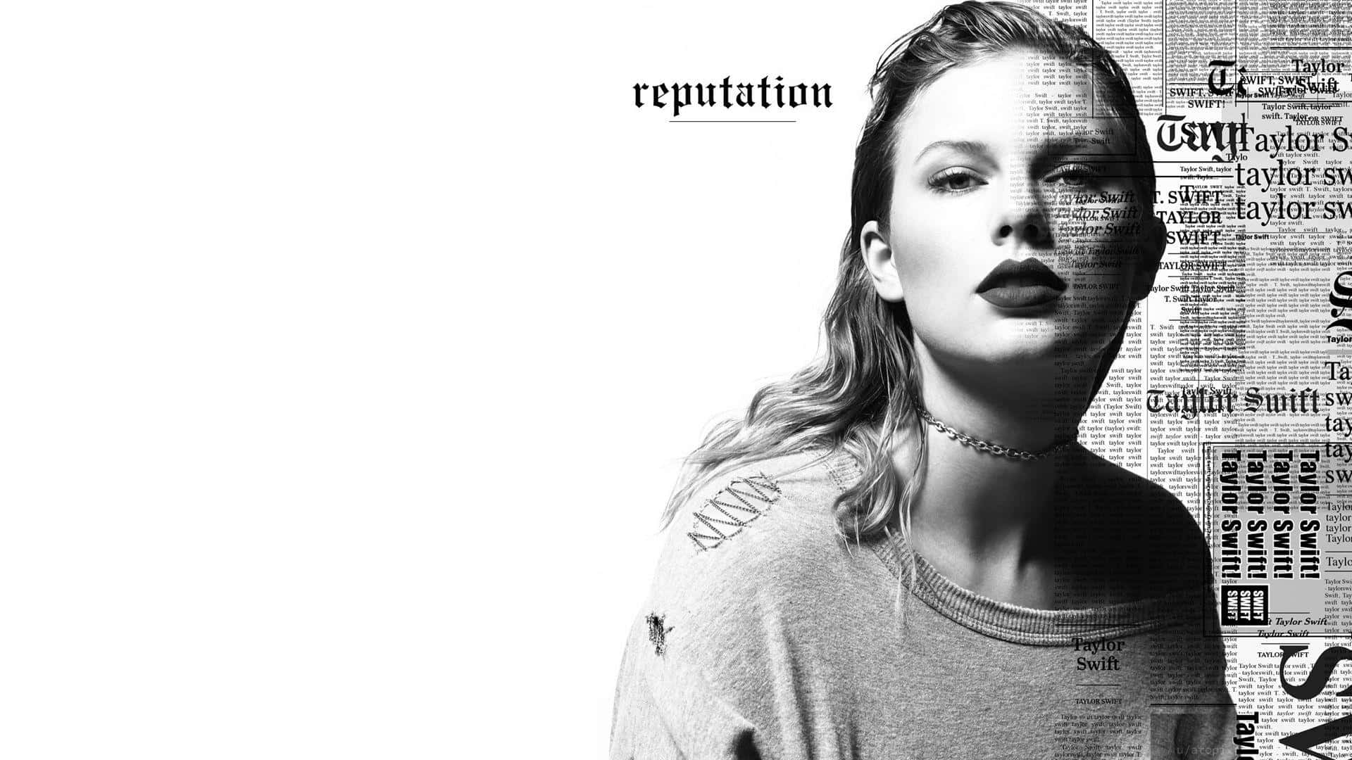 Taylor Swift, reputation album cover, newspaper clippings, Full HD Desktop Wallpaper