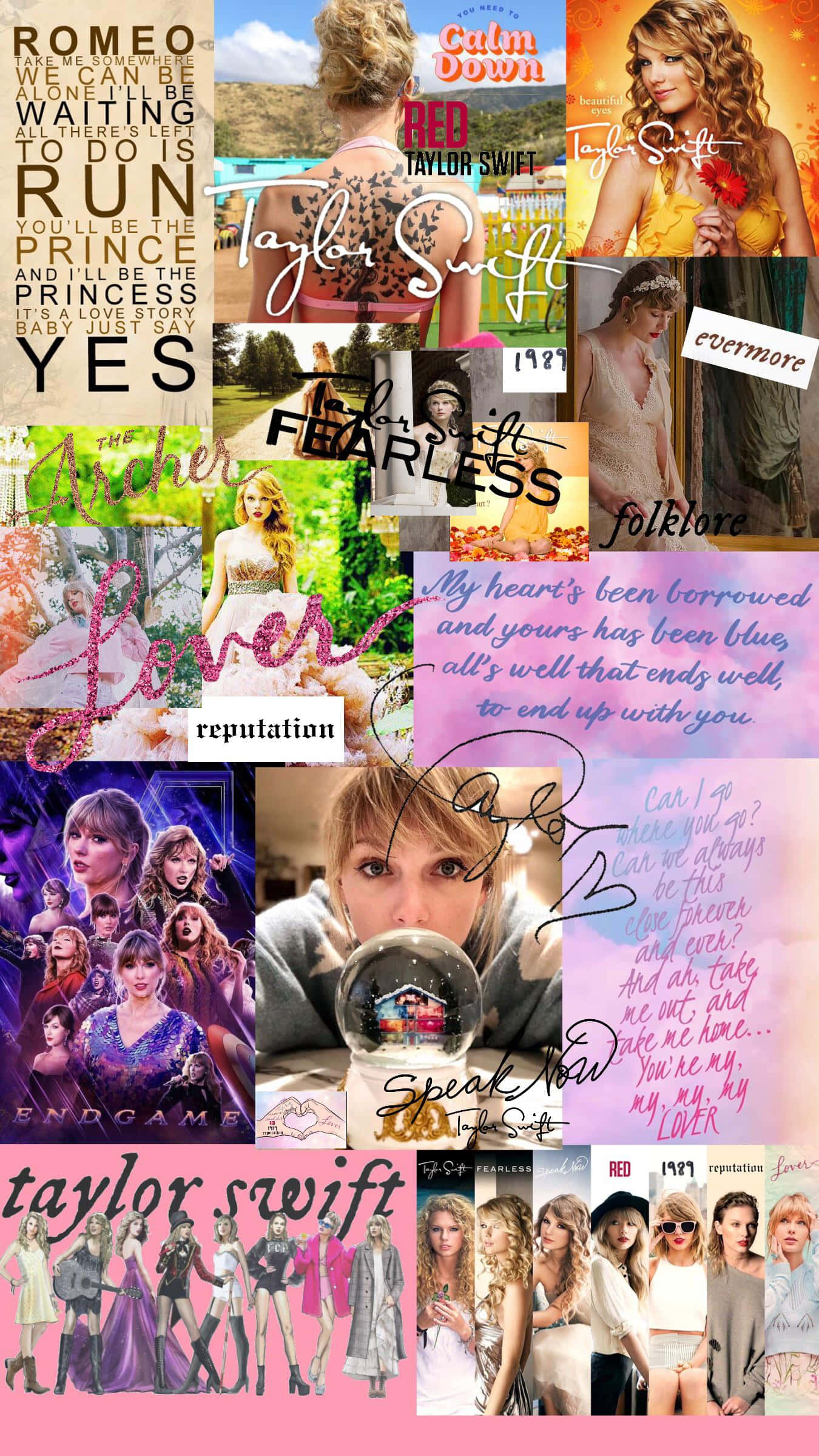Taylor Swift, Taylor Swift Collage, album covers, Full HD Phone Wallpaper