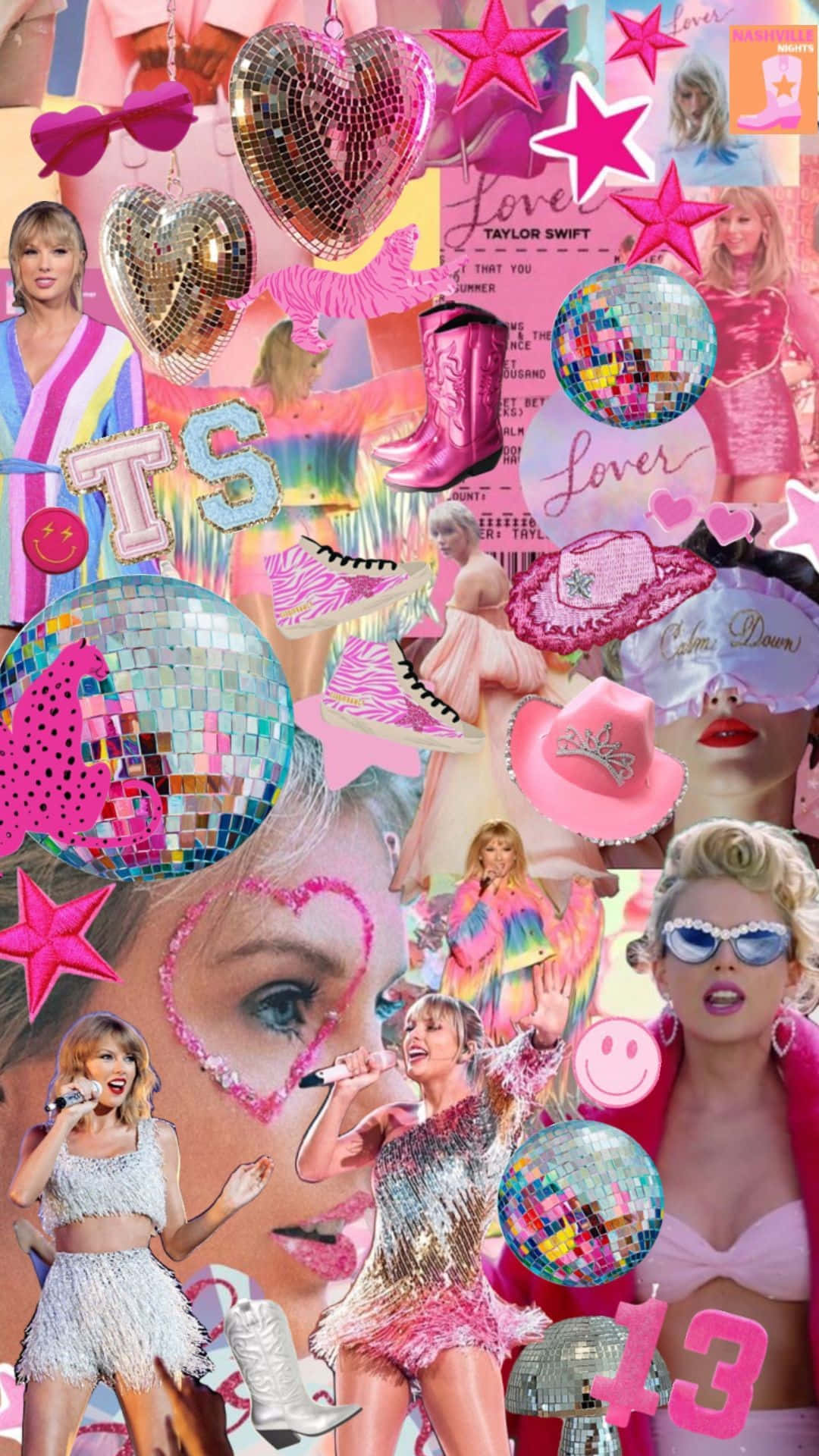 Taylor Swift, glittering hearts, stars, Full HD Phone Wallpaper