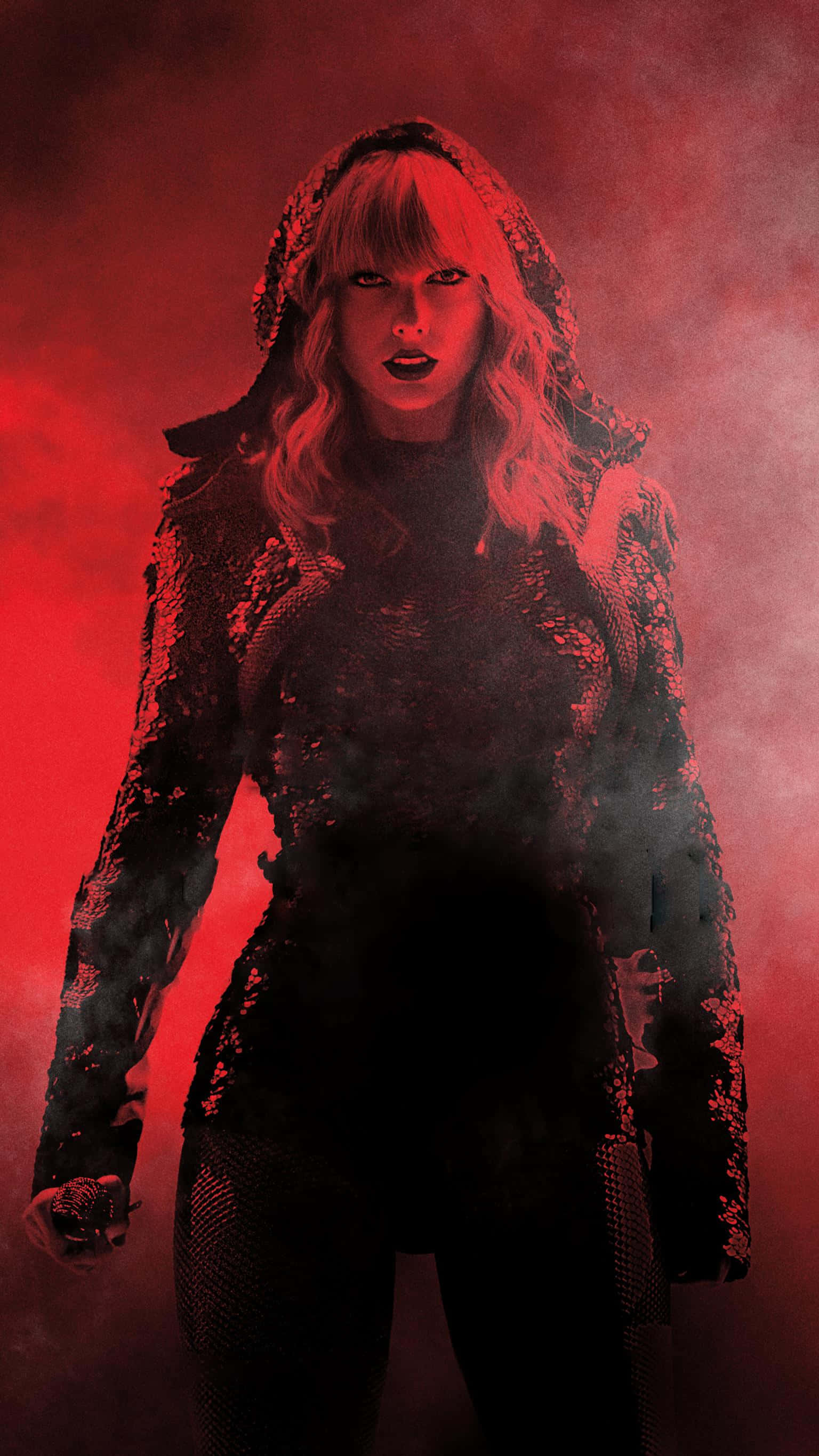 Taylor Swift, iPhone, red-lit environment, 2K Phone Wallpaper
